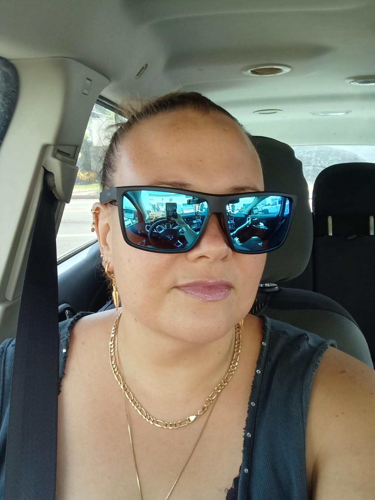 MAXJULI Polarized Big Sunglasses for Men Women with Big Heads UV 400 Protection 8125 customer photo 2