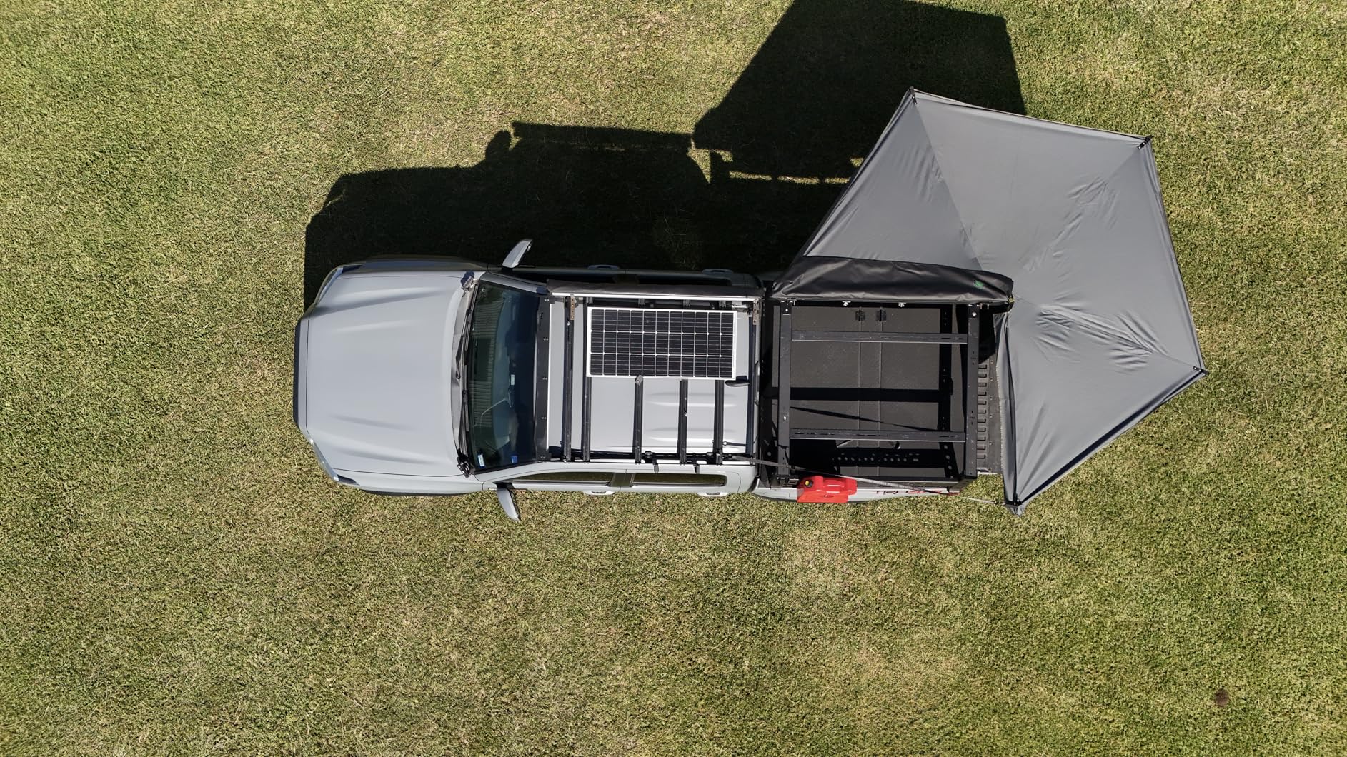 Overland Vehicle Systems HD Nomadic 270 LTE Awning Passenger Side | 65 Sq Ft of Coverage | Dark Gray Fabric with Travel Cover Included | Twist and Lock Technology | Weather-Resistant customer photo 2