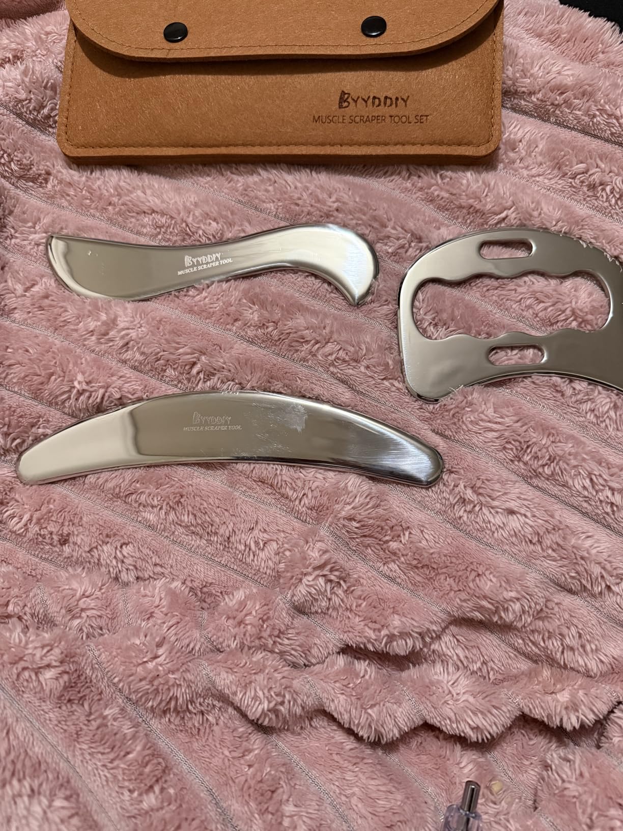 BYYDDIY 3 in 1 Stainless Steel-304 Muscle Scraper Tools Set, Scraping Massage Tools for Physical Therapy, Derma Edge & GuaSha Massage Scraper Tool customer photo 1