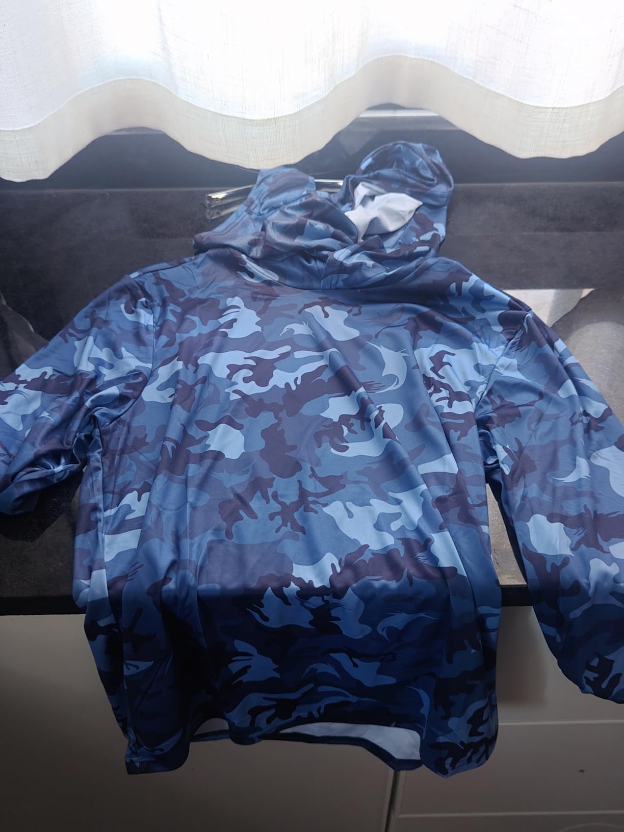 Men's Performance Fishing Hoodie Shirt - UPF 50+ Sun Protection Long Sleeve Thumbholes Shirts with Neck Gaiter customer photo 2