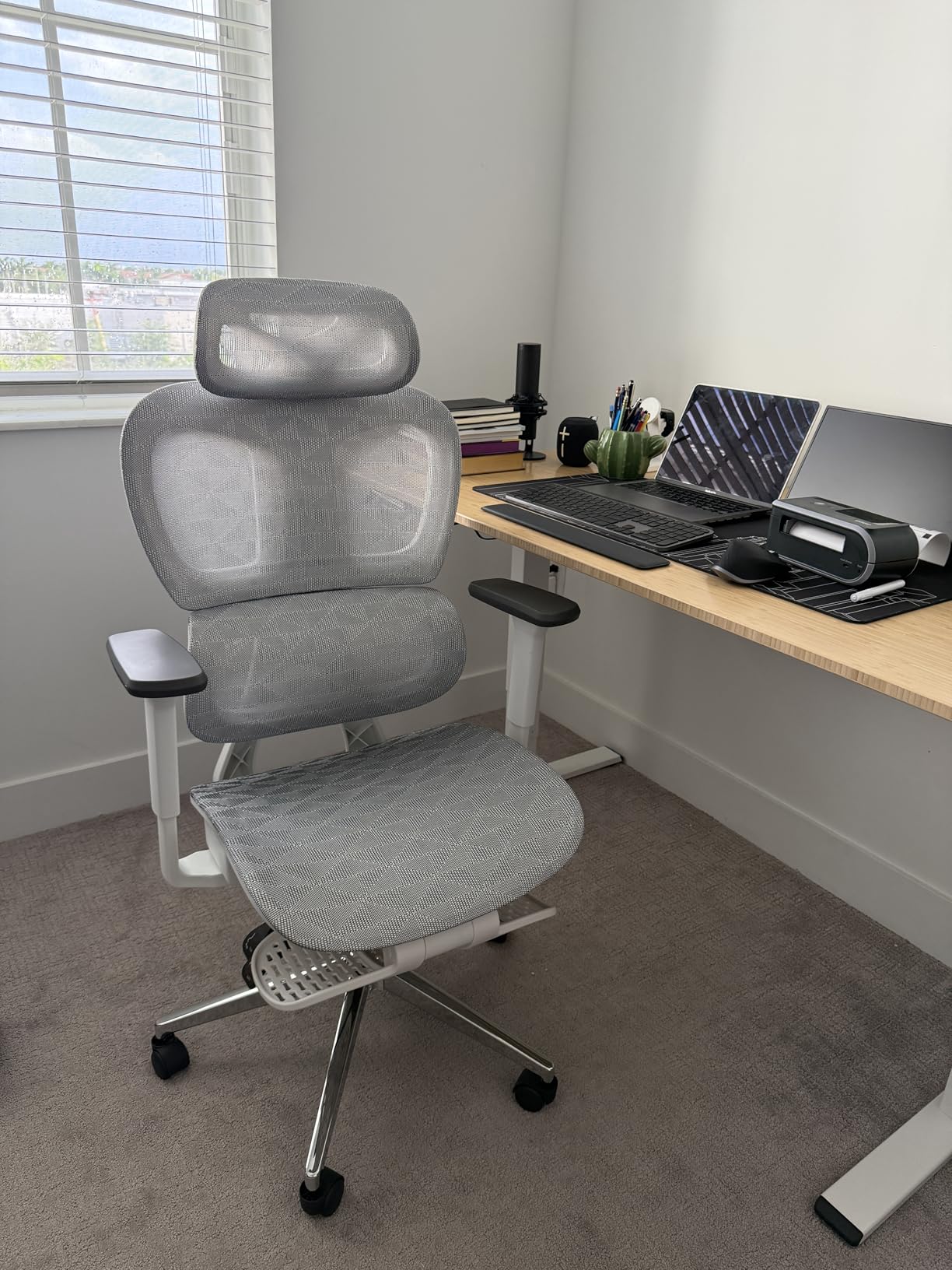 PatioMage Ergonomic Office Chair with Footrest, Big and Tall Desk Chair with Adjustable Lumbar Support, Seat Depth & 3D Armrests, High Back Mesh Computer Chair for Home Office, Black customer photo 1