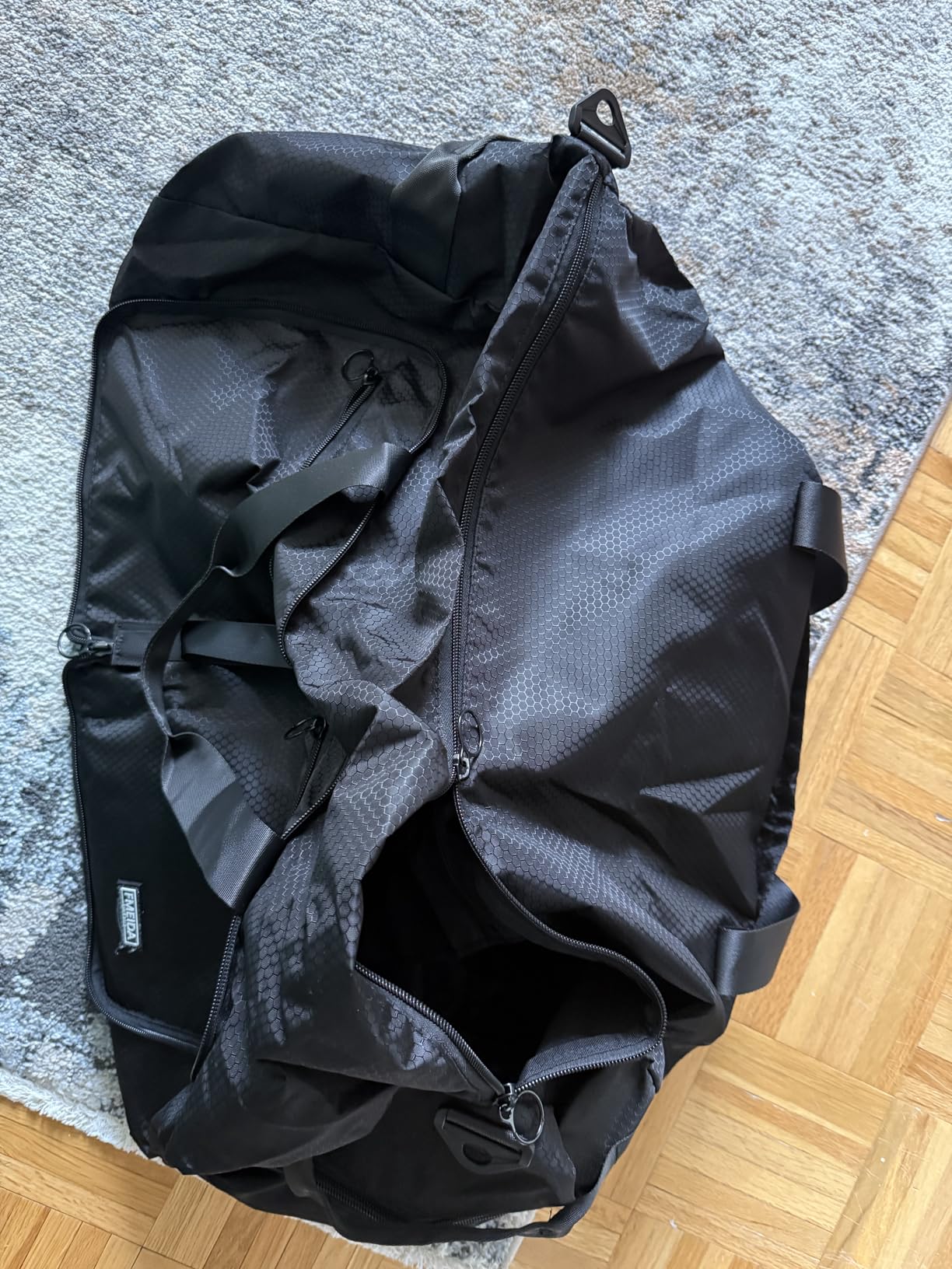65L Duffle Bag with Shoes Compartment, Foldable Travel Duffel Bags for Men Women, Large Packable Travel Bag Water Repellent & Tear Resistant (Black) customer photo 2