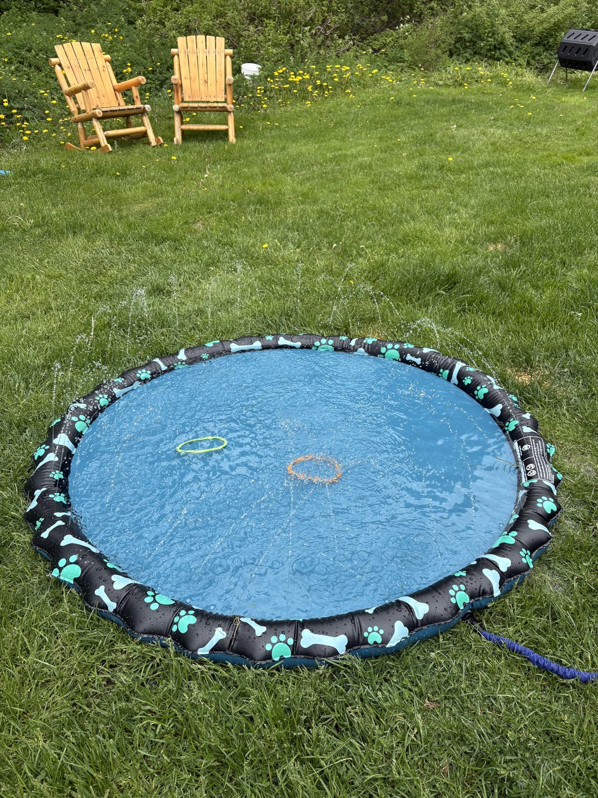 SplashEZ Non Slip Splash Pad for Kids & Dogs, 69'' Extra Large Splash Pad Sprinkler for Kids, Dog Water Summer Toys - Great Outdoor Toys for Toddlers 1-3 & Children Ages 4-8, Baby Pool for Backyard customer photo 2