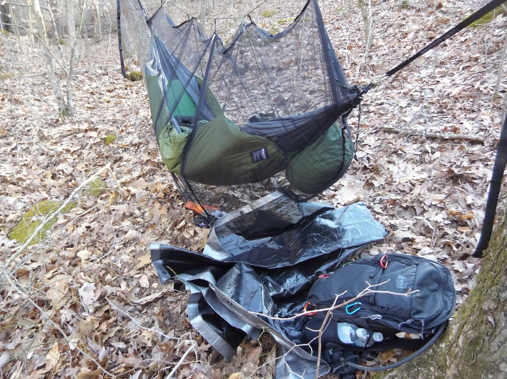 ENO TravelNest Hammock & Straps Combo - Portable Hiking and Camping Hammock with Straps Included - Travel Hammock for Camping, Hiking, Backpacking, a Festival, or The Beach - Moss customer photo 1