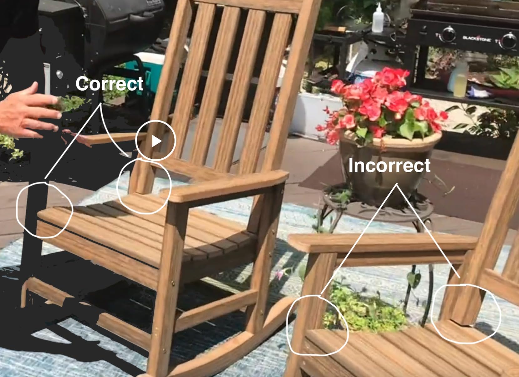 Rocking Chair Outdoor, HDPE Oversized Patio Rocking Chairs, Weather Resistant, 350lbs Heavy Duty Porch Rocker with High Back for Backyard, Fire Pit, Garden and Indoor (Brown) customer photo 1
