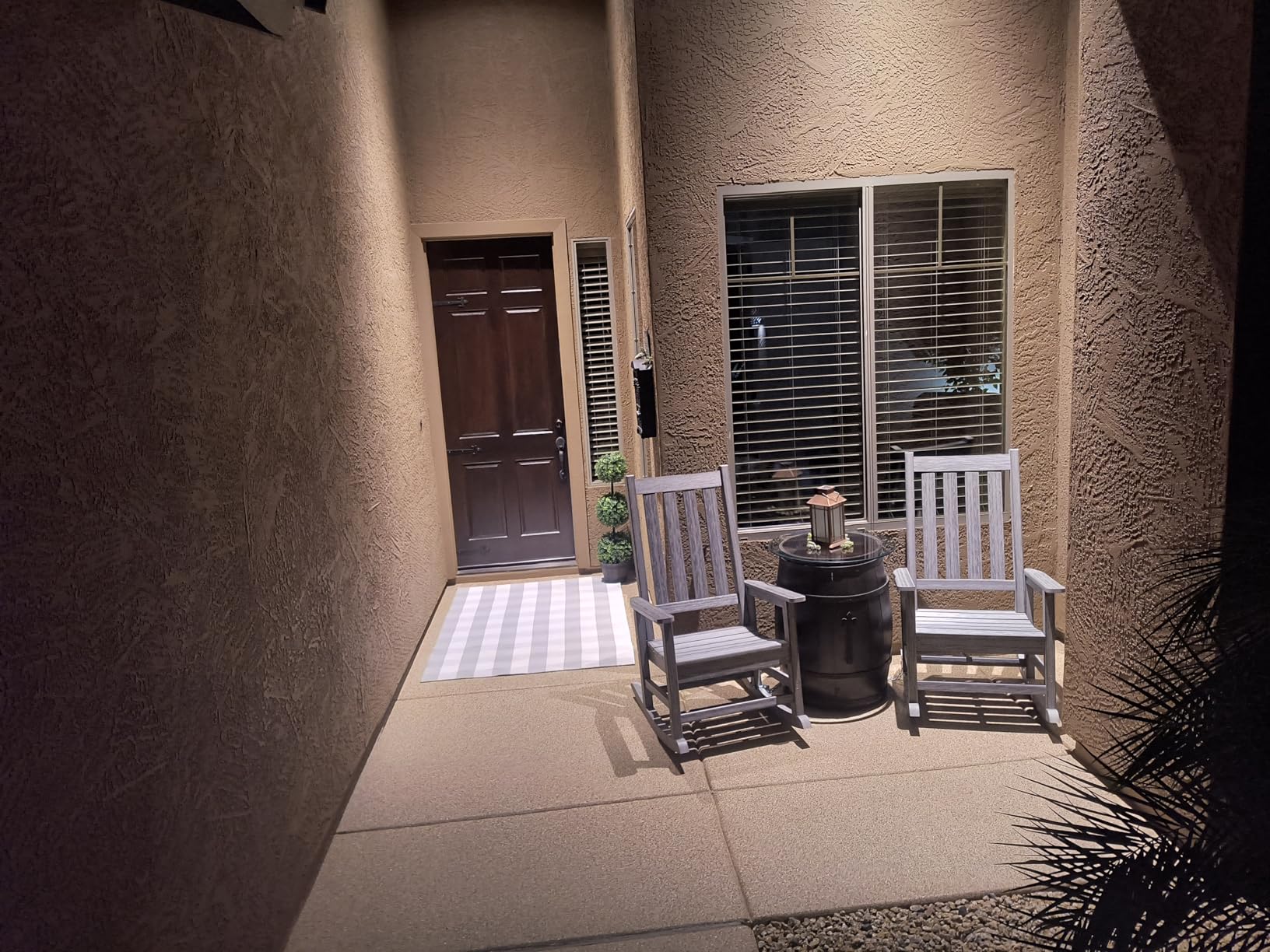 Rocking Chair Outdoor, HDPE Oversized Patio Rocking Chairs, Weather Resistant, 350lbs Heavy Duty Porch Rocker with High Back for Backyard, Fire Pit, Garden and Indoor (Brown) customer photo 2