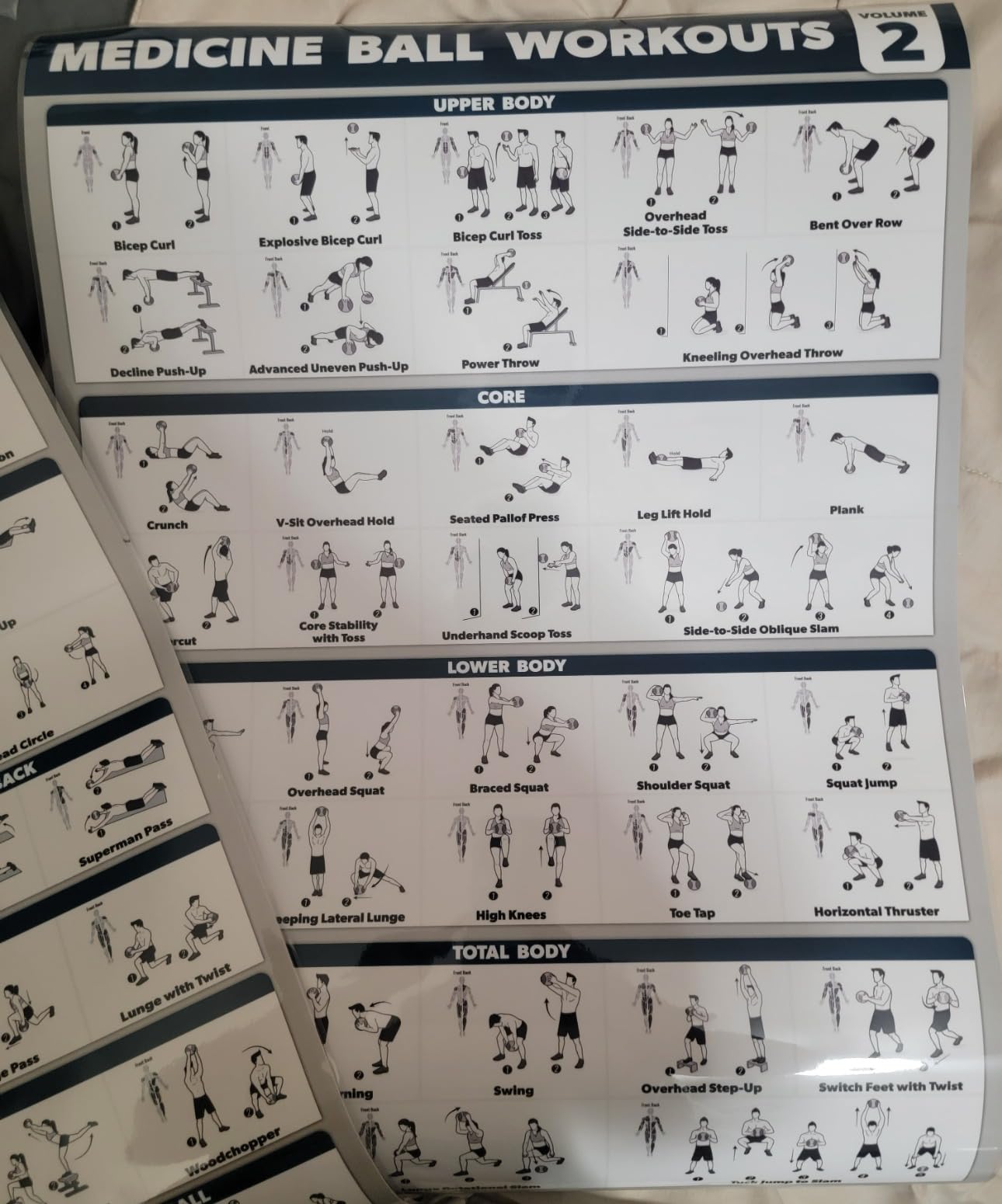 Palace Learning 2 Pack - Medicine Ball Workouts Volume 1 & 2 Exercise Poster Set - Fitness Charts customer photo 1