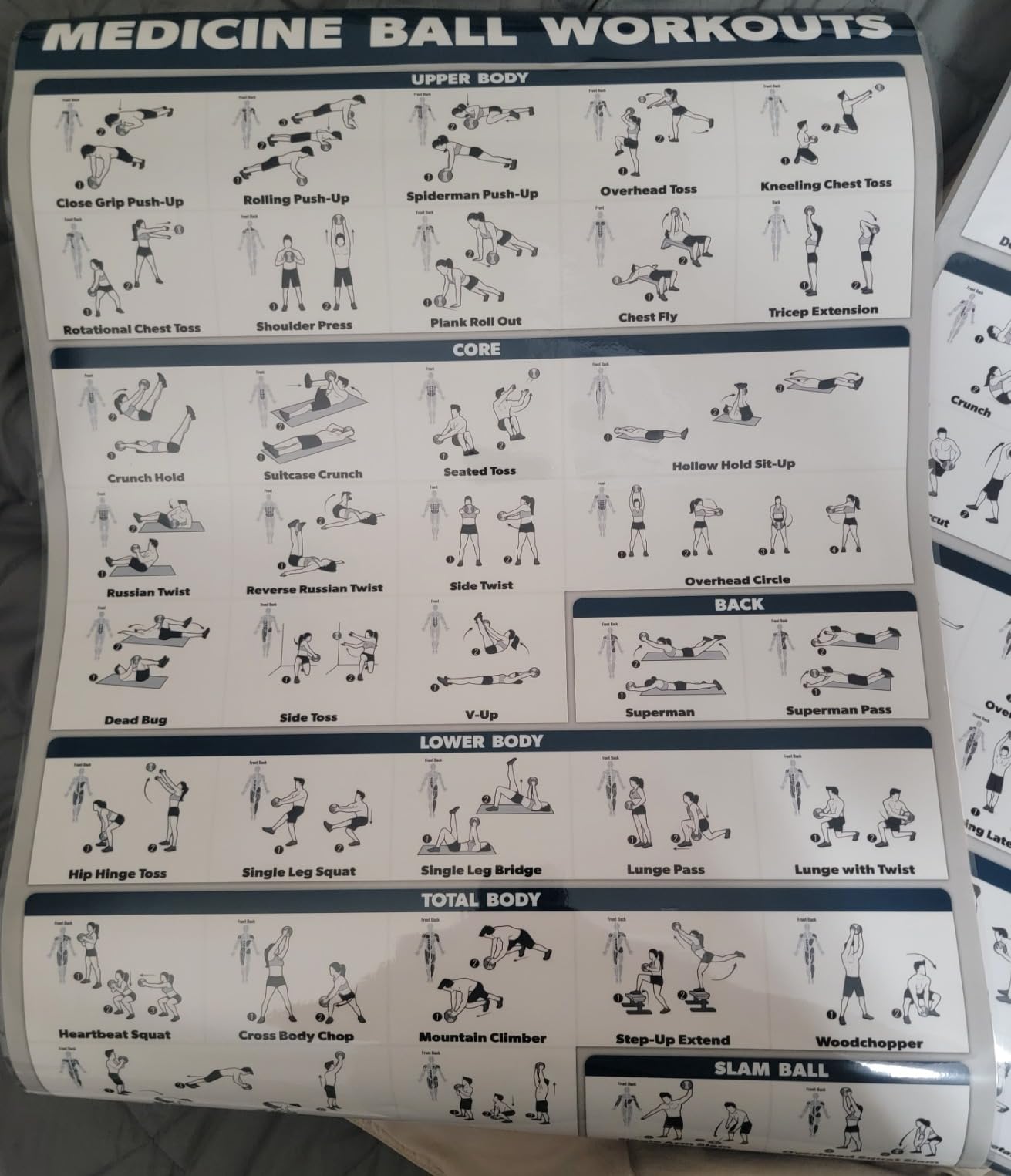 Palace Learning 2 Pack - Medicine Ball Workouts Volume 1 & 2 Exercise Poster Set - Fitness Charts customer photo 2