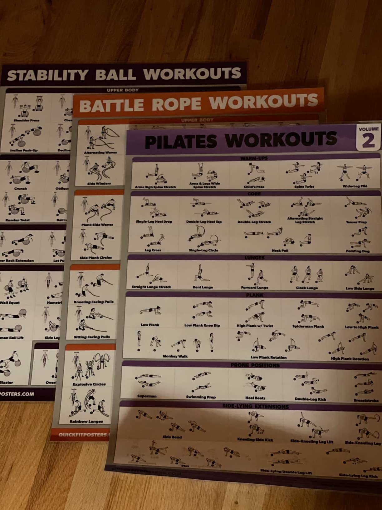 Palace Learning 3 Pack - Medicine Ball Workouts Volume 1 & 2 + Warm Ups Exercise Poster Set - Fitness Charts customer photo 2
