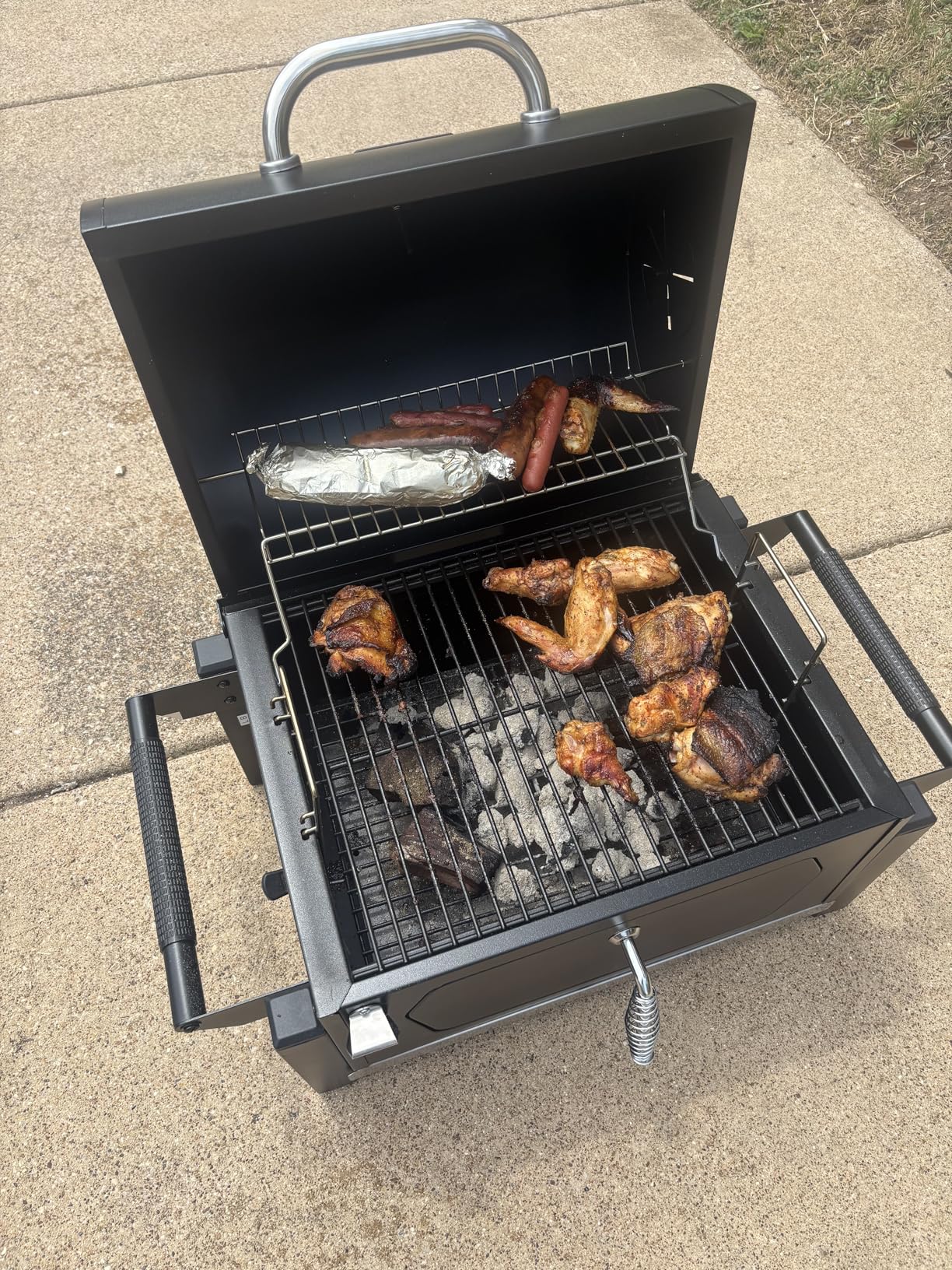 Royal Gourmet CD1519 Portable Charcoal Grill with Warming Rack, Tabletop Charcoal Grill with 303 Sq. In Cooking Area for Outdoor Camping and Picnic Grilling customer photo 2