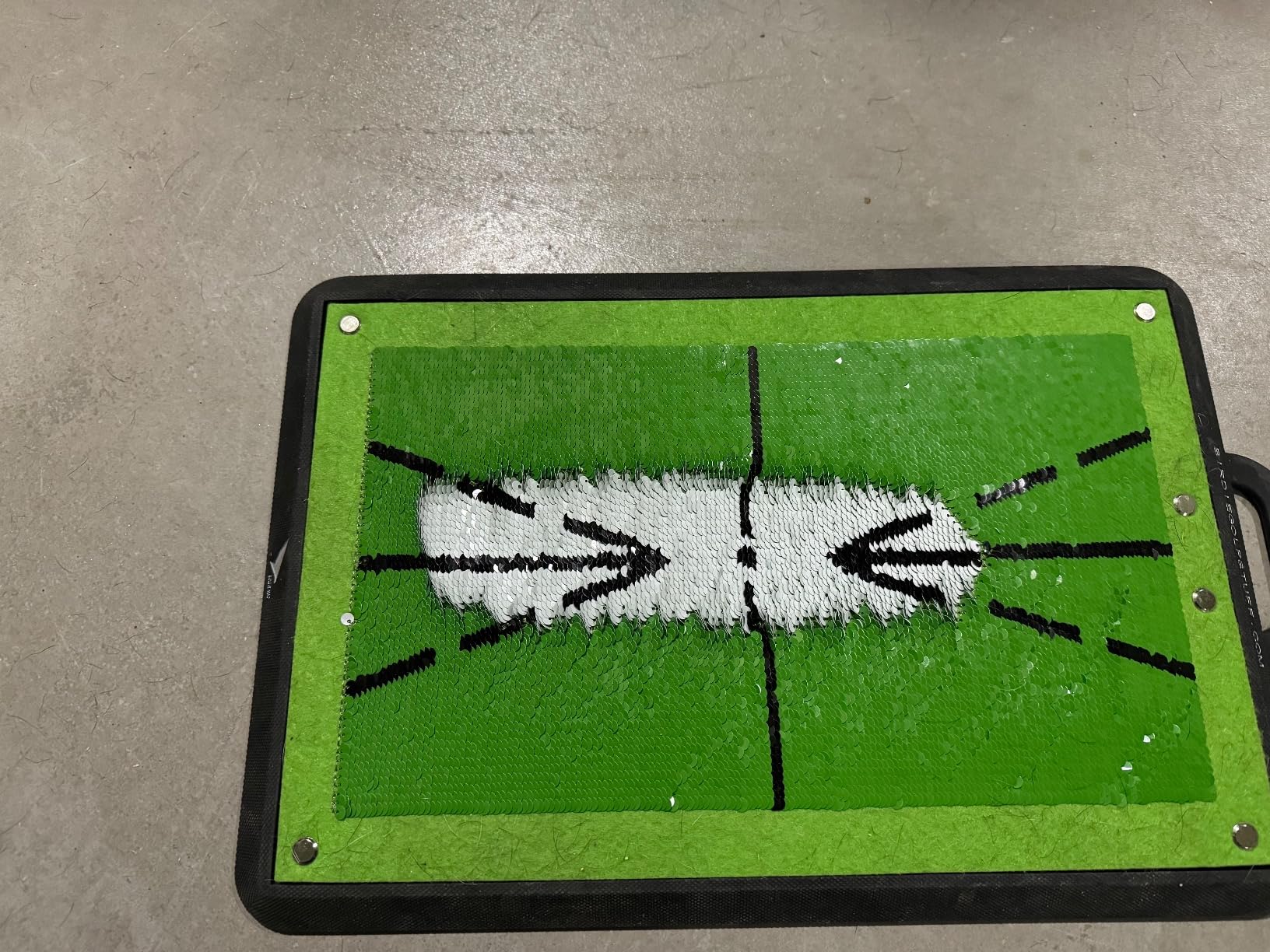 Birdie Golf: Birdie Mat Pro - Swing Training Aid, Sequin Tech Surface, Analyze Swing Path & Ball Impact, Portable in- Outdoor, 19.25