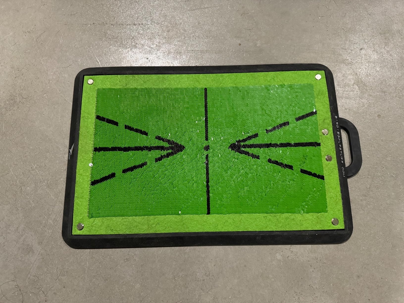 Birdie Golf: Birdie Mat Pro - Swing Training Aid, Sequin Tech Surface, Analyze Swing Path & Ball Impact, Portable in- Outdoor, 19.25