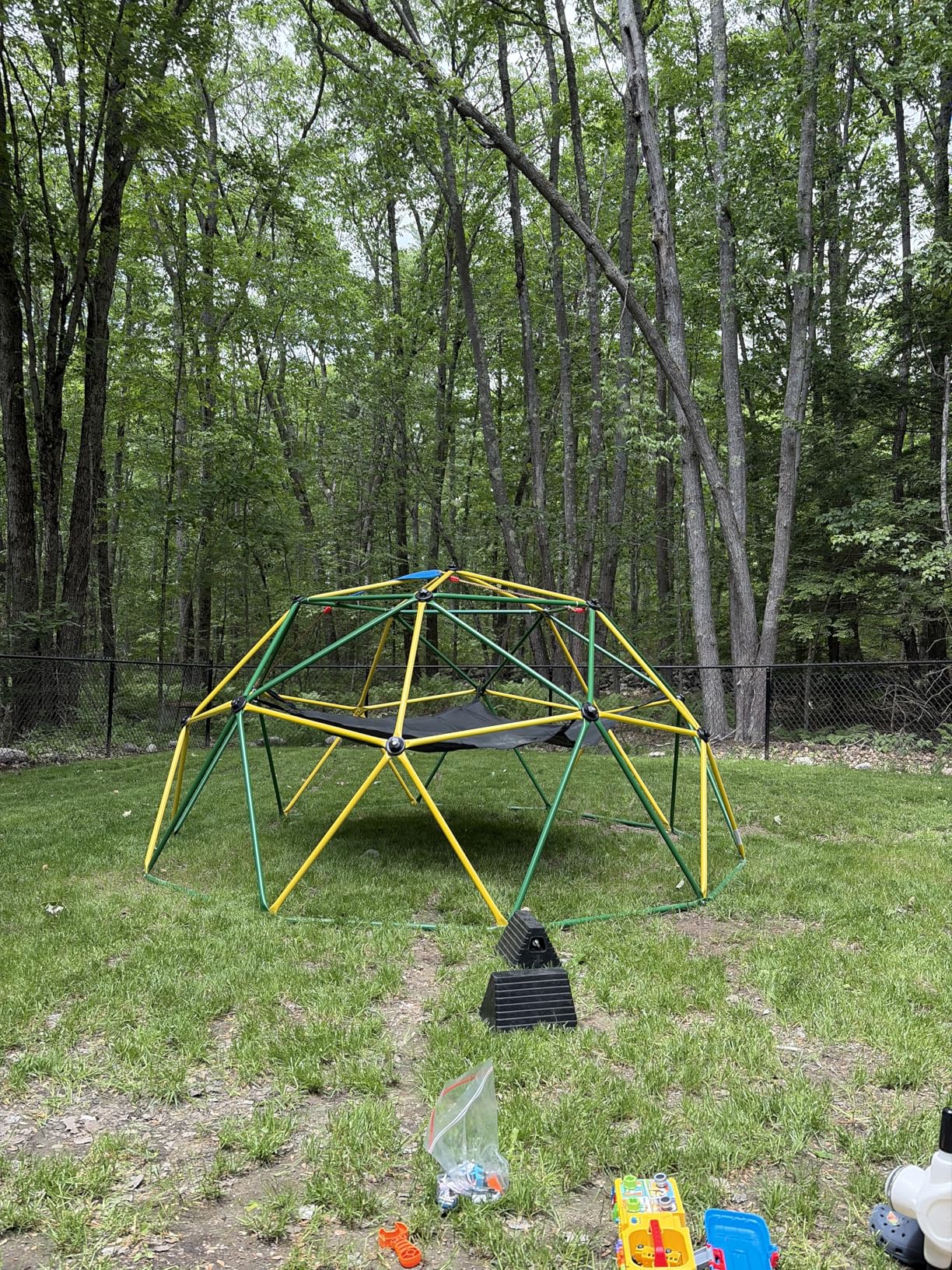 GIKPAL Climbing Dome, 10FT Dome Climber with Hammock for Kids 3 to 10 Outdoor Play Equipment, Supports up to 1000lbs Jungle Gym, Anti-Rust, Easy Assembly, Yellow+Green customer photo 1