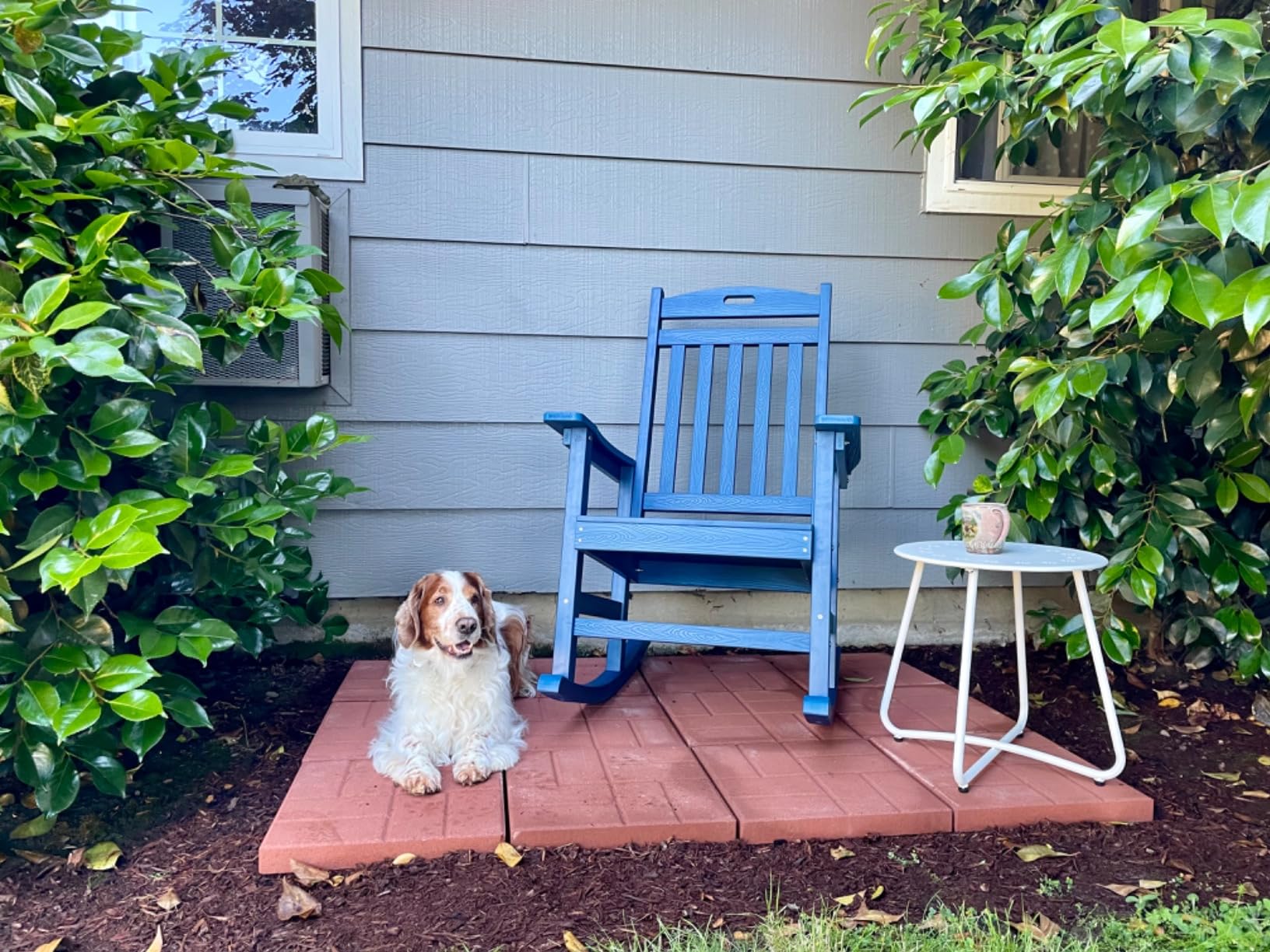 YEFU Outdoor Rocking Chair Porch: Plastic Rocking Chairs for Outside, Weather Resistant for Patio, Waterproof, Rock smoothly, Teak customer photo 2