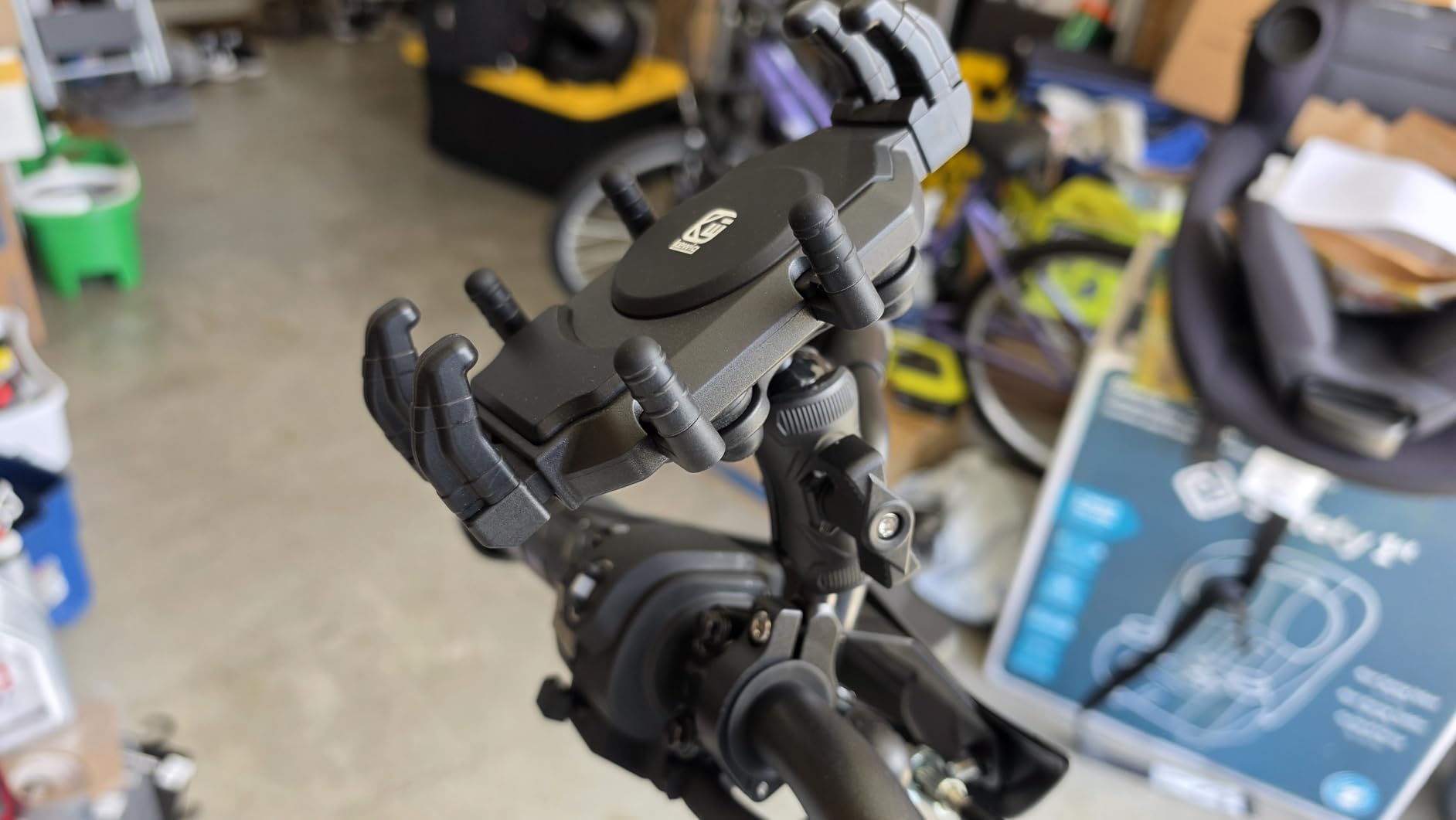 BRCOVAN Anti-Theft Motorcycle Phone Mount Holder with Vibration Dampener & High-Speed Secure Lock, Adjustable Size Handlebar Cellphone Cradle for Bike Bicycle Scooter ATV, Fit 5.4-7.2