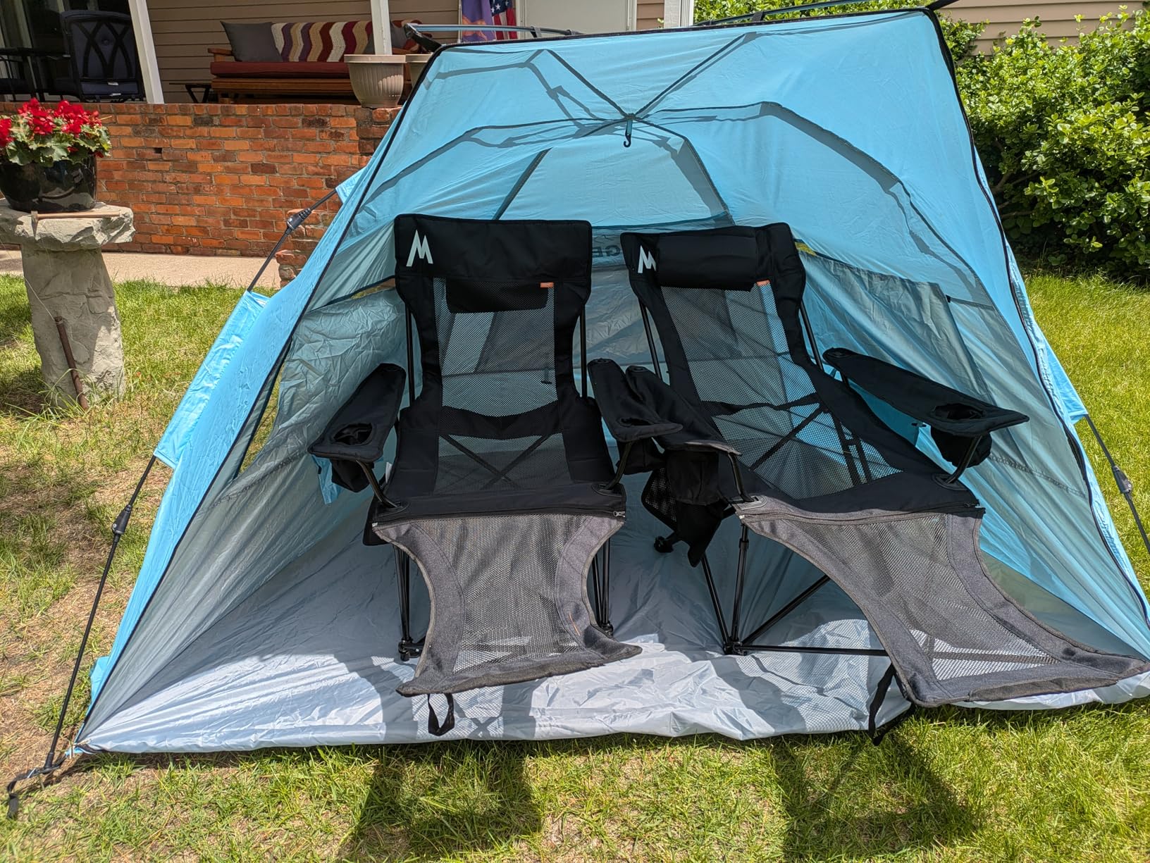 Elegear CumbreX Beach Tent with 360 Removable Canopy, 4-6 Person Pop Up Sun Shade Shelter, UPF 50+ Automated Installation Double Silver Coating Portable Lightweight Beach Cabana for Beach/Outdoor customer photo 1