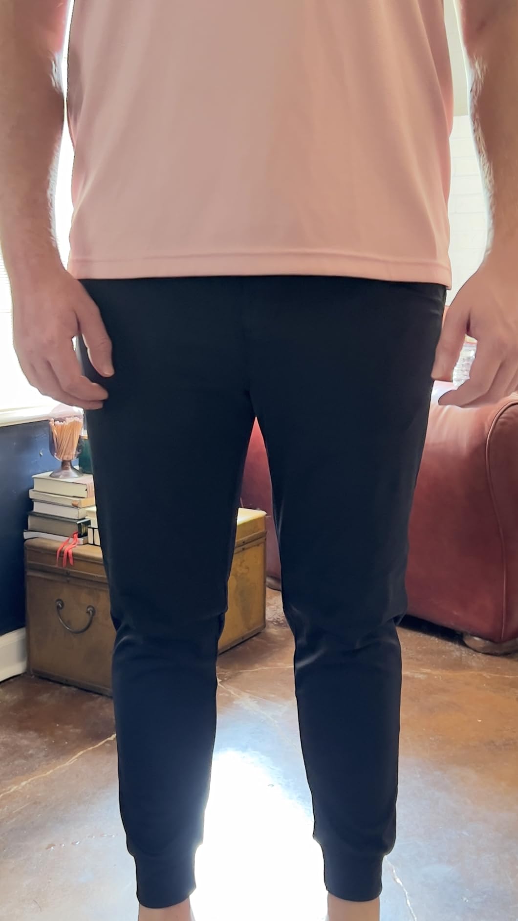 JWM Men's Stretch Golf Joggers Pants with Belt Loops - 29
