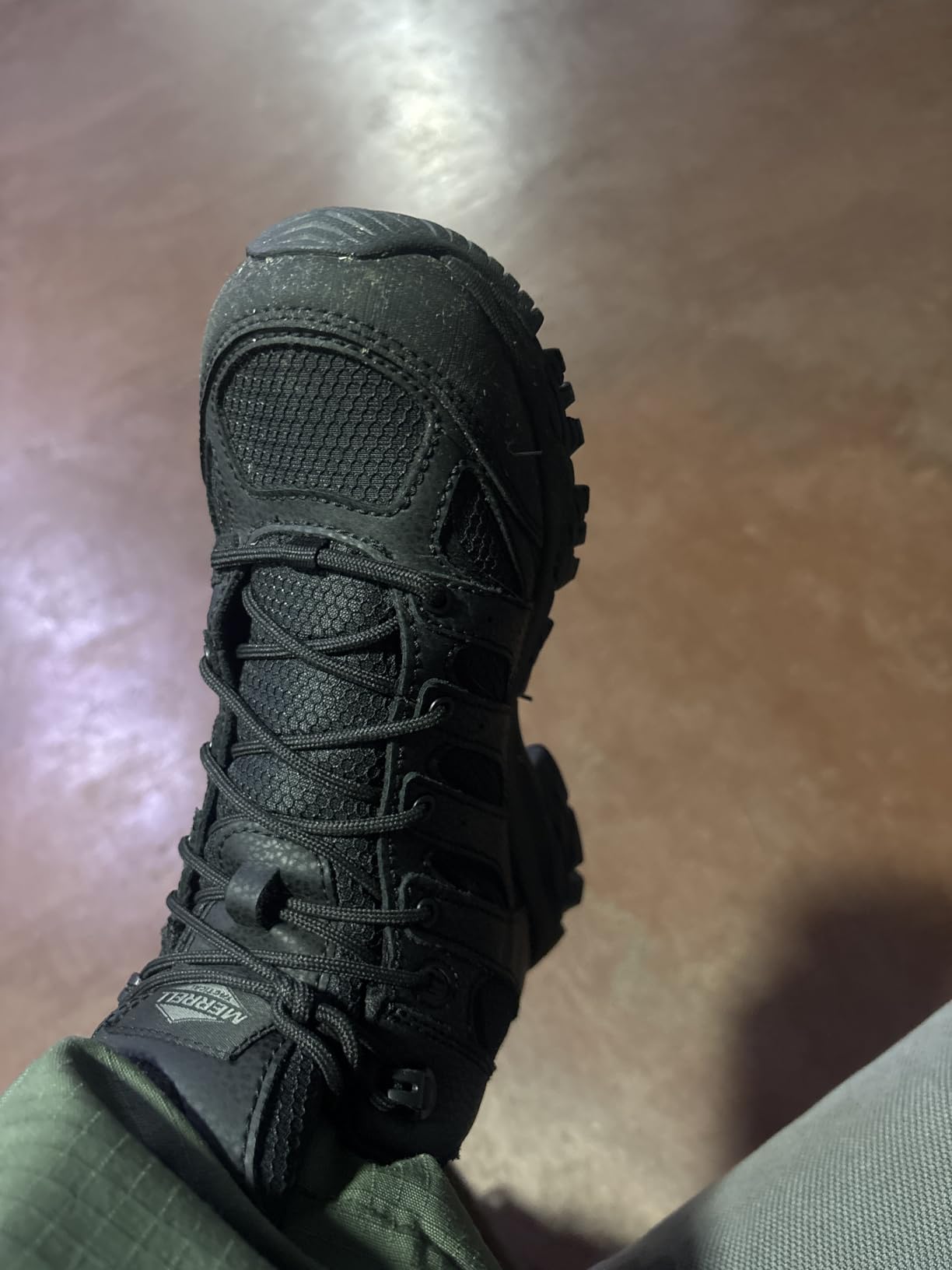 Merrell mens Moab 3 Tactical Mid Waterproof Boots, Coated Leather & Mesh Upper Combat Hiking Work Shoes customer photo 2