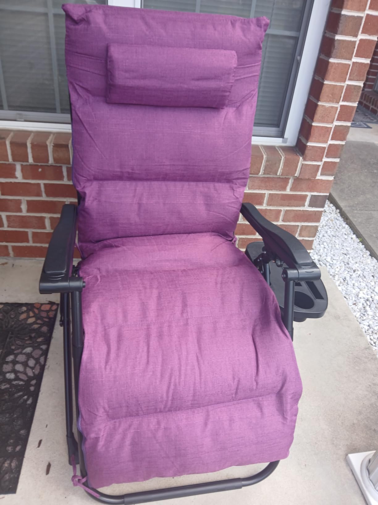 Best Choice Products Oversized Zero Gravity Chair, Folding Outdoor Patio Recliner, XL Anti Gravity Lounger w/Removable Cushion, Cup Holder, Side Tray, 350lb Capacity - Fossil Gray customer photo 1
