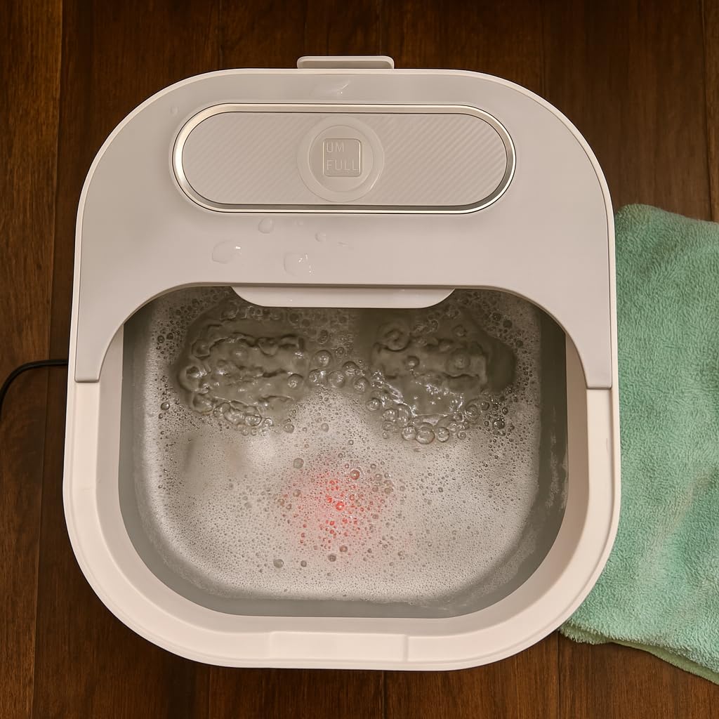 UNIFULL Collapsible Foot Spa Bath with Heat and Massage Rollers, Bubble, Foot Pedicure Kit, Temperature Control, Red Light, Pedicure Foot Spa, Foot Bath customer photo 2