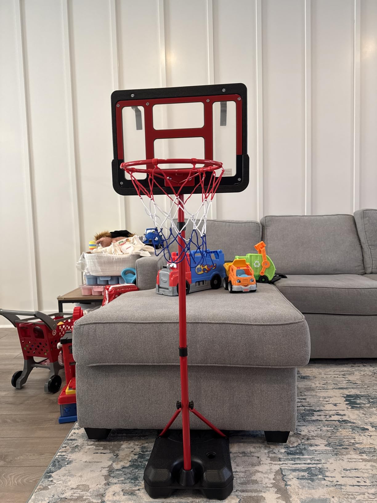Kids Basketball Hoop with Stand, Adjustable Basketball Set, Toddler Basketball Toys for Boys Age 3 4 5 6 7 8, Indoor Outdoor Backyard Sport Game Gifts customer photo 2