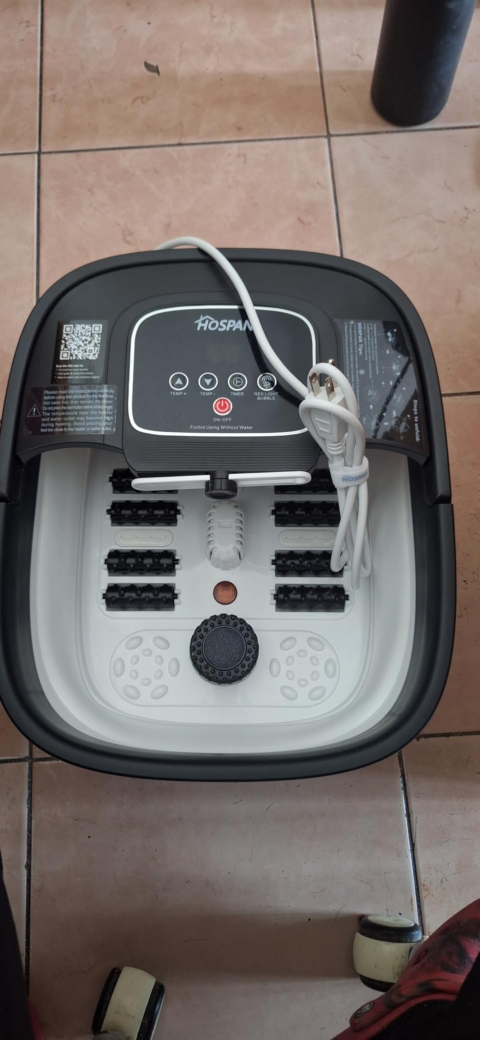 HOSPAN Collapsible Foot Spa with Heat, Bubble, Red Light, and Temperature Control, Foot Bath Massager with 8 Shiatsu Massage Rollers customer photo 1