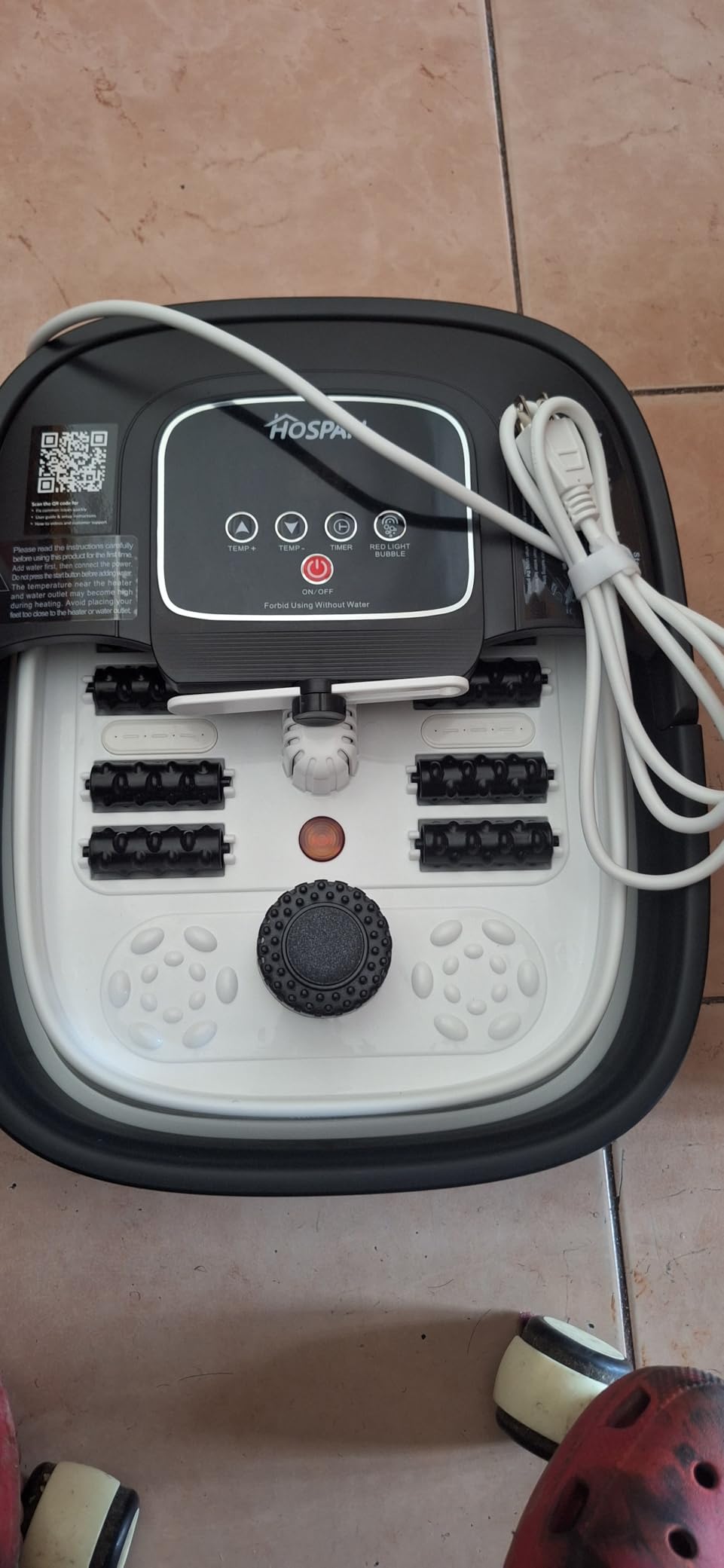 HOSPAN Collapsible Foot Spa with Heat, Bubble, Red Light, and Temperature Control, Foot Bath Massager with 8 Shiatsu Massage Rollers customer photo 2