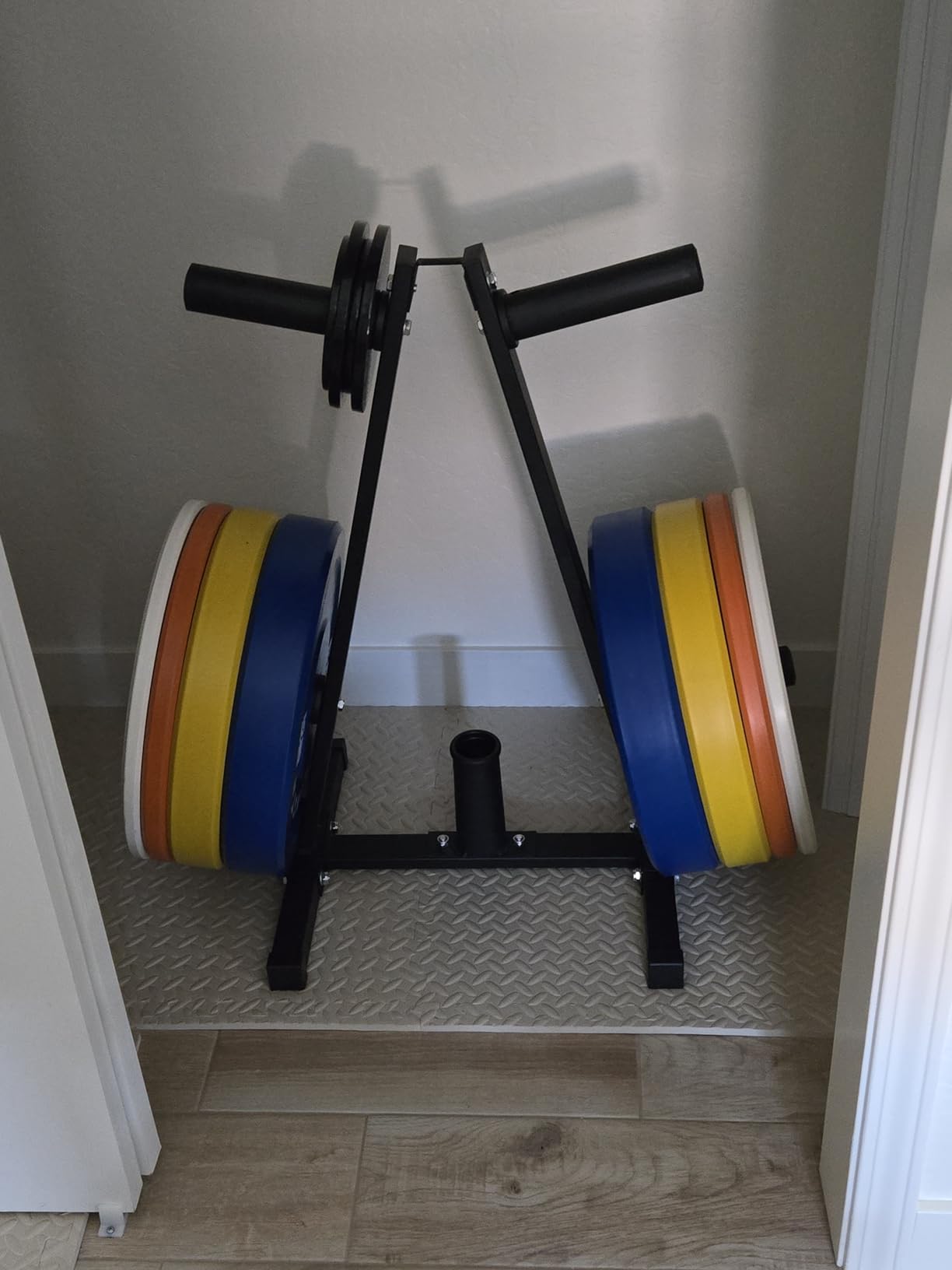 Weight Plate Rack, Bongkim Weight Tree and Weight Rack for Plates, Weight Holder for 2 inch Olympic Weight Plate, Weight Plate Storage for Home Gym customer photo 1