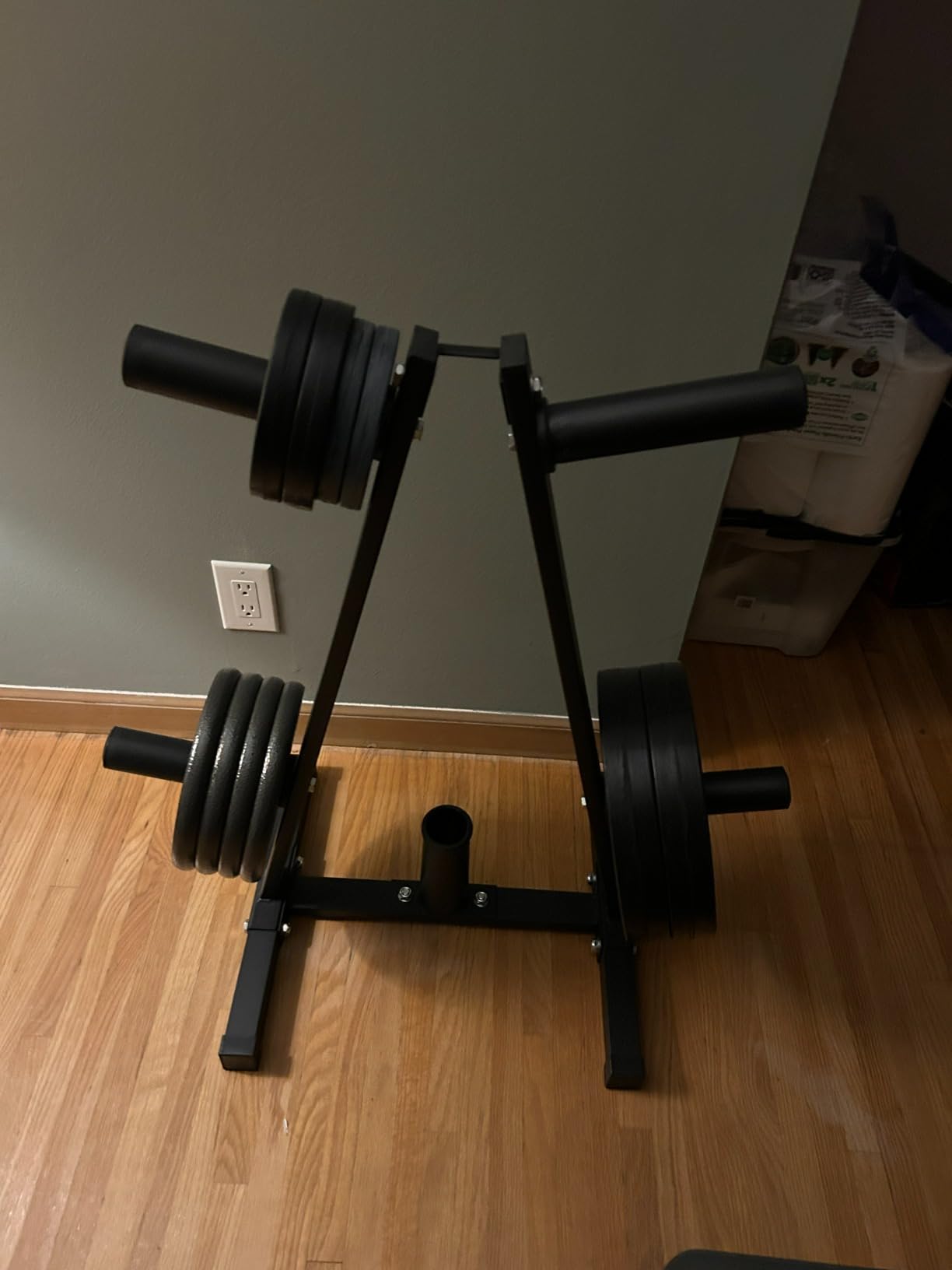 Weight Plate Rack, Bongkim Weight Tree and Weight Rack for Plates, Weight Holder for 2 inch Olympic Weight Plate, Weight Plate Storage for Home Gym customer photo 2