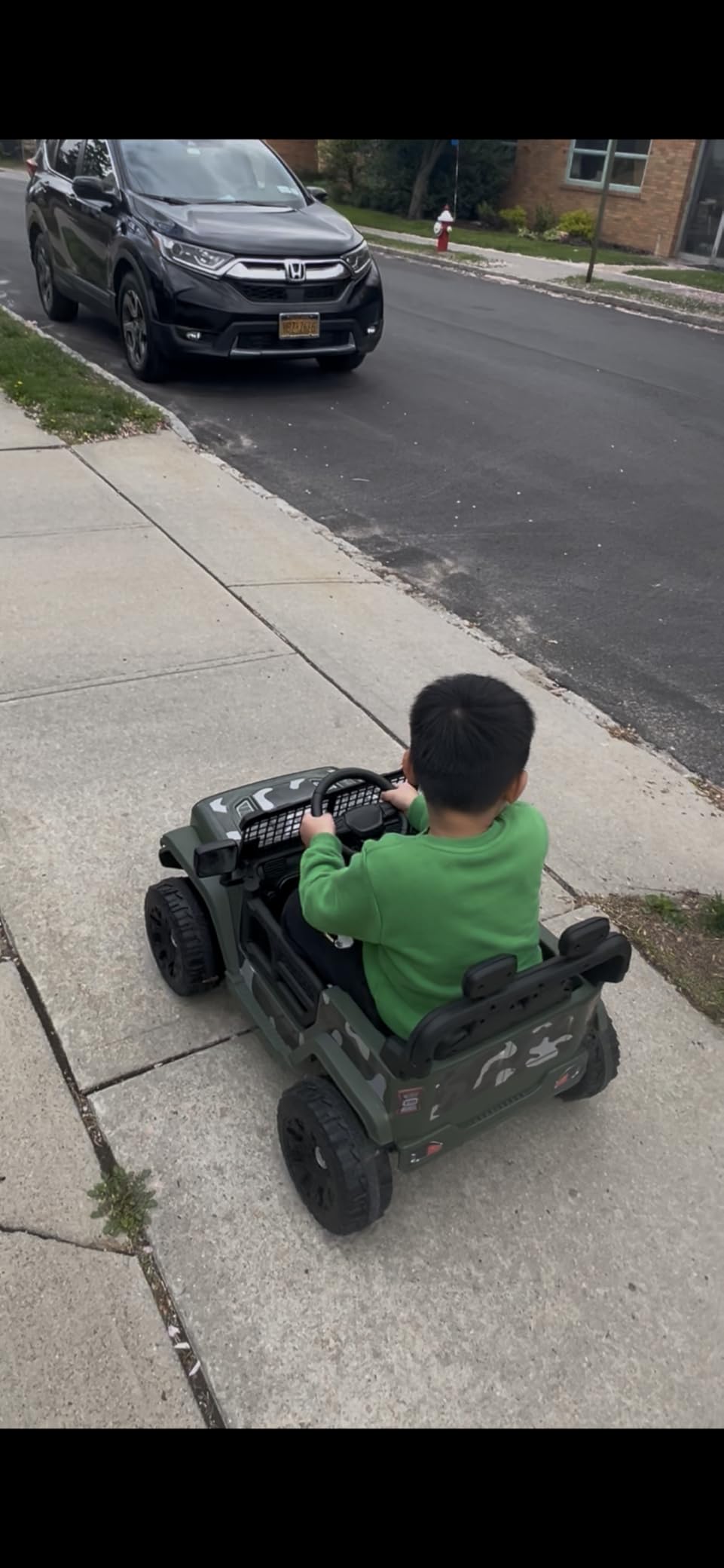 ELEMARA Ride On Car, Bluetooth Ride on Toys for Toddlers, 12V Kids Battery Powered Vehicles w/Remote, 3.5 mph Motorized Off-Road Truck, Electric Car for Kids w/3 Speeds,LED Lights- Olive customer photo 2