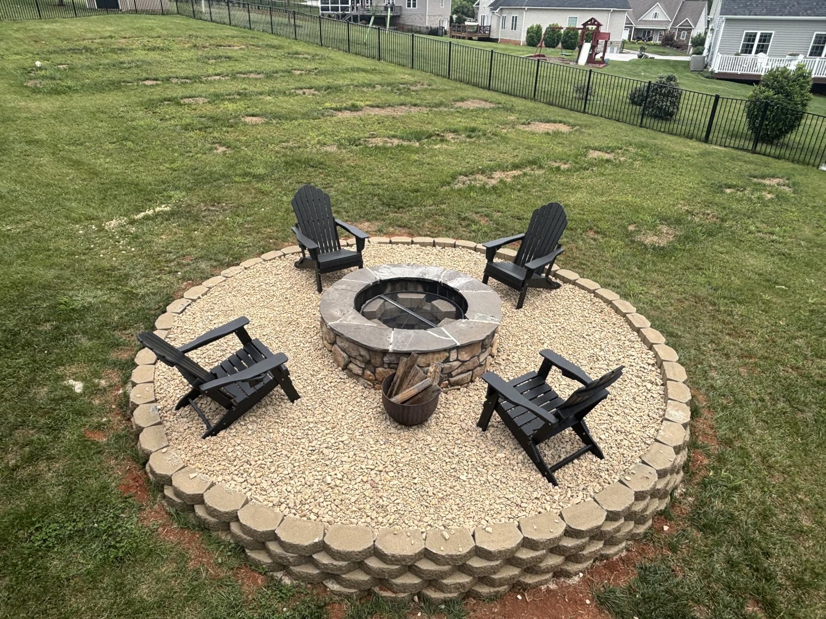 Oversized Folding Adirondack Chair, HDPE All-Weather Patio Chair with 2 Cup Holders, High Back Wide Seat Fire Pit Chair for Outdoor Lawn Garden, Gray customer photo 2
