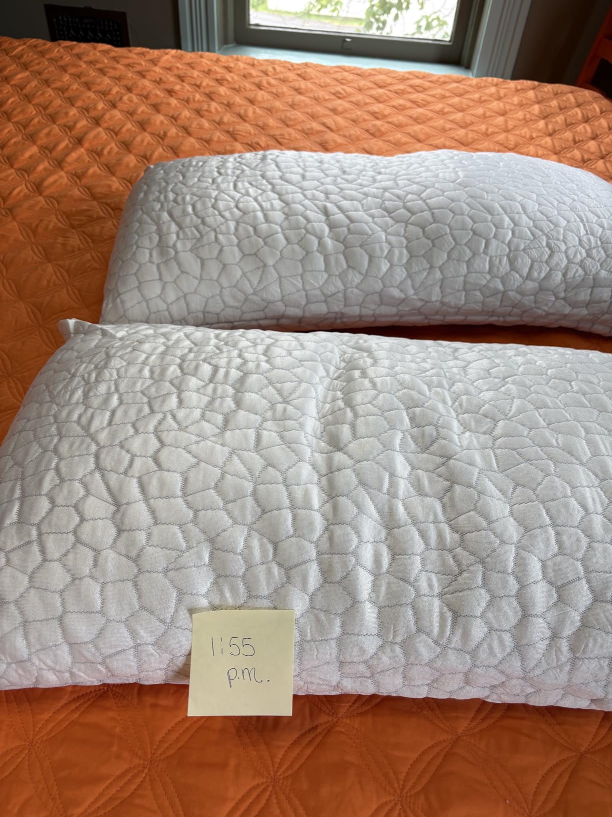 QUTOOL Cooling Pillow for Sleeping, CertiPUR-US Shredded Memory Foam Camping Pillow Set of 1, Backpacking for Hiking Gear, Portable Pillow with Travel Storage Bag, Soft Yet Support, White customer photo 2