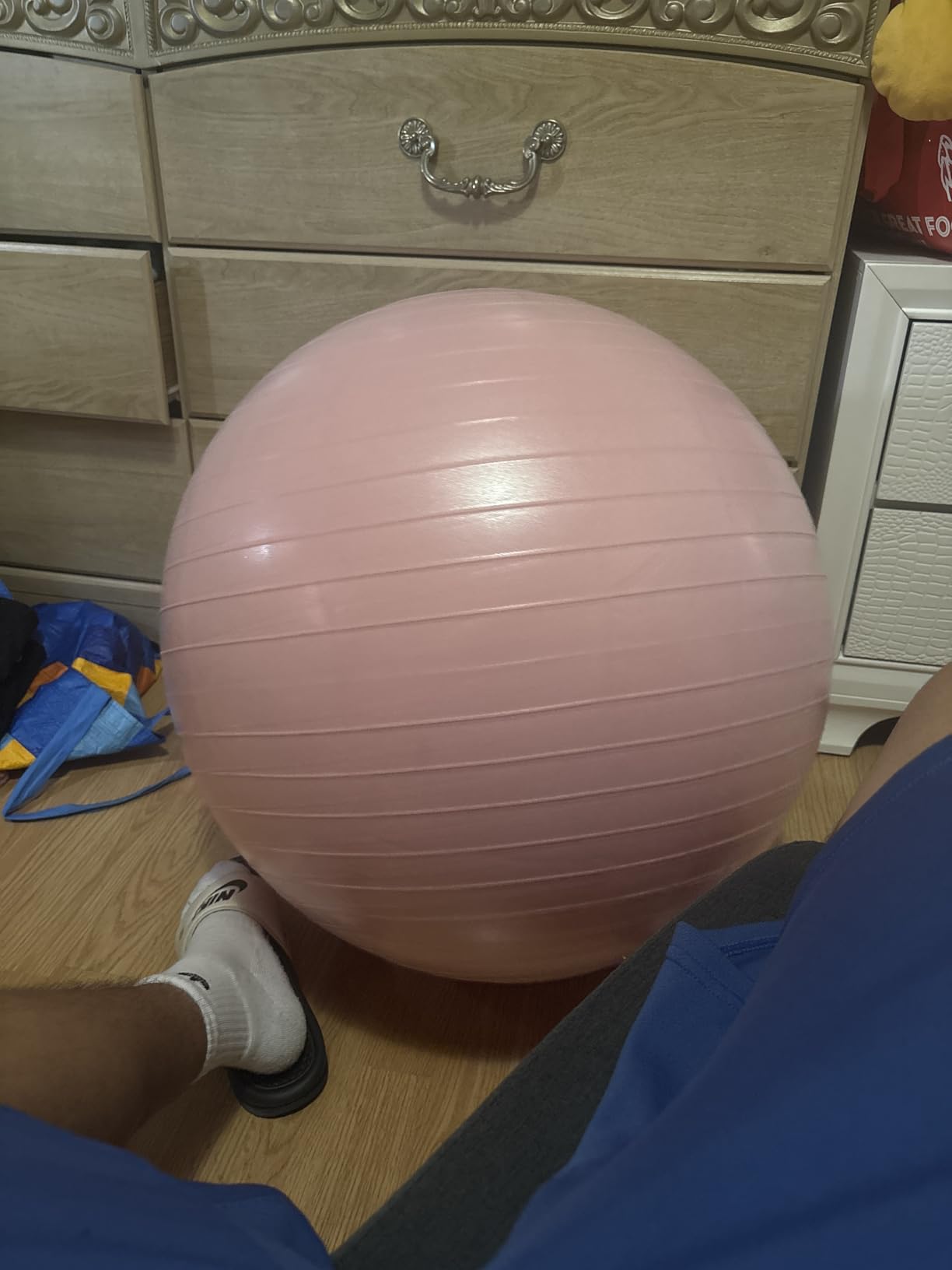 APEXUP Yoga Ball Exercise Ball Anti Slip Heavy Duty for Fitness, Balance & Core Workout, Balance Training, Pregnancy & Physical Therapy, 5 Sizes customer photo 2