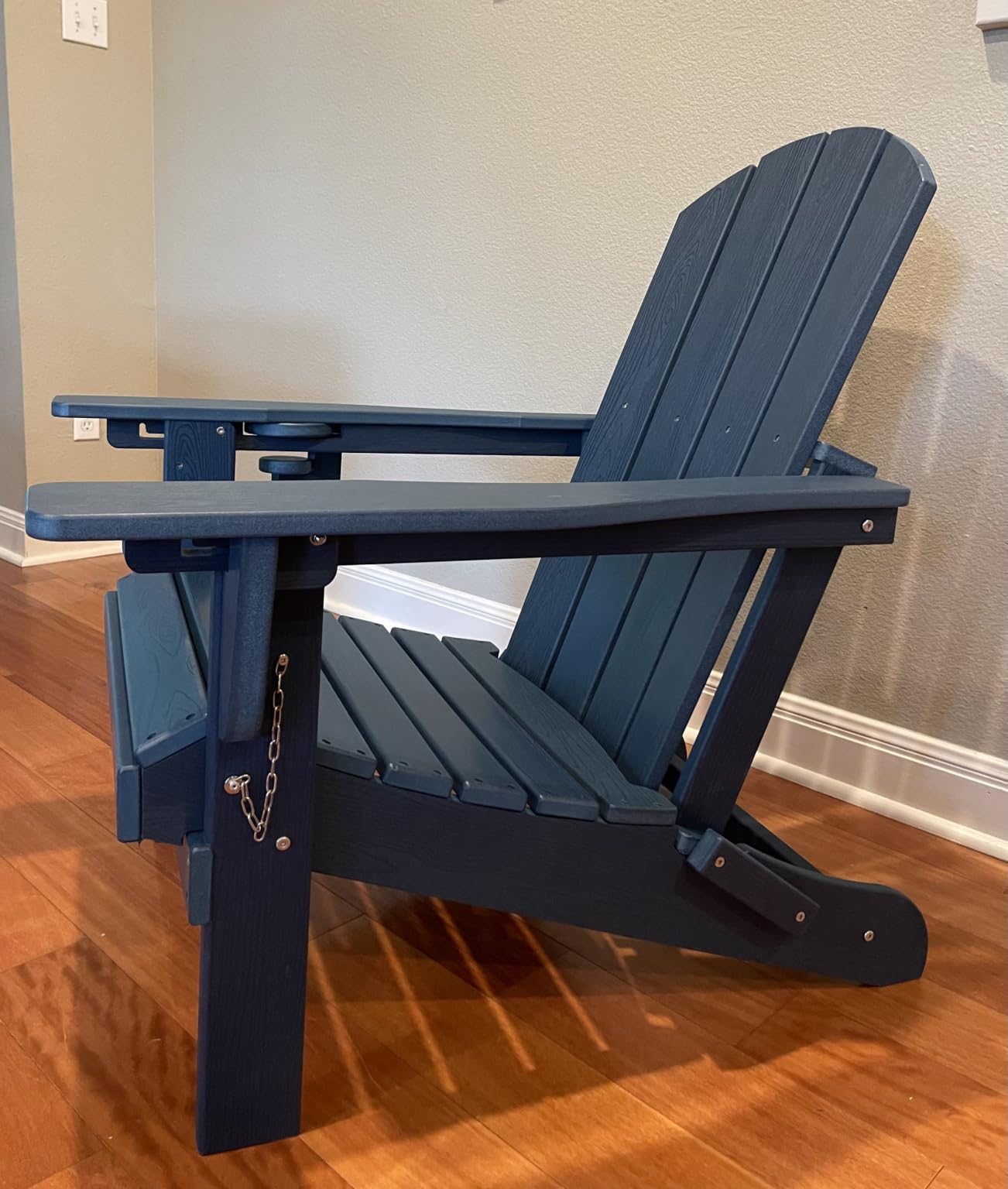 SERWALL Folding Adirondack Chair Set of 2, Reclining Adirondack Chair with 3 Recline Positions, All Weather HDPE Outdoor Adirondack, White customer photo 2