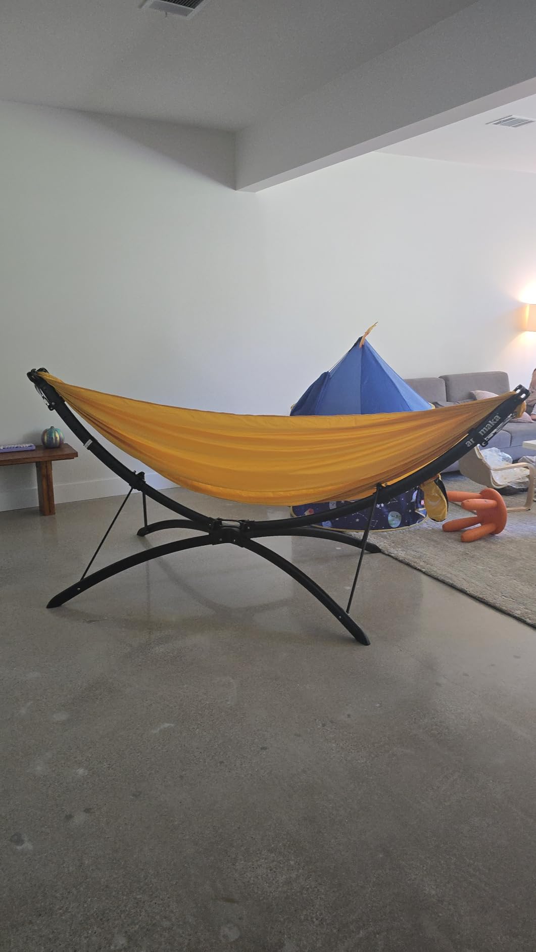 anymaka Set Up in 3 Seconds Adjustable Portable Aluminum Alloy Hammock Stand for Outside with Chair Mode & Lounge Mode up to 105'' (Hammock Stand Black) customer photo 1