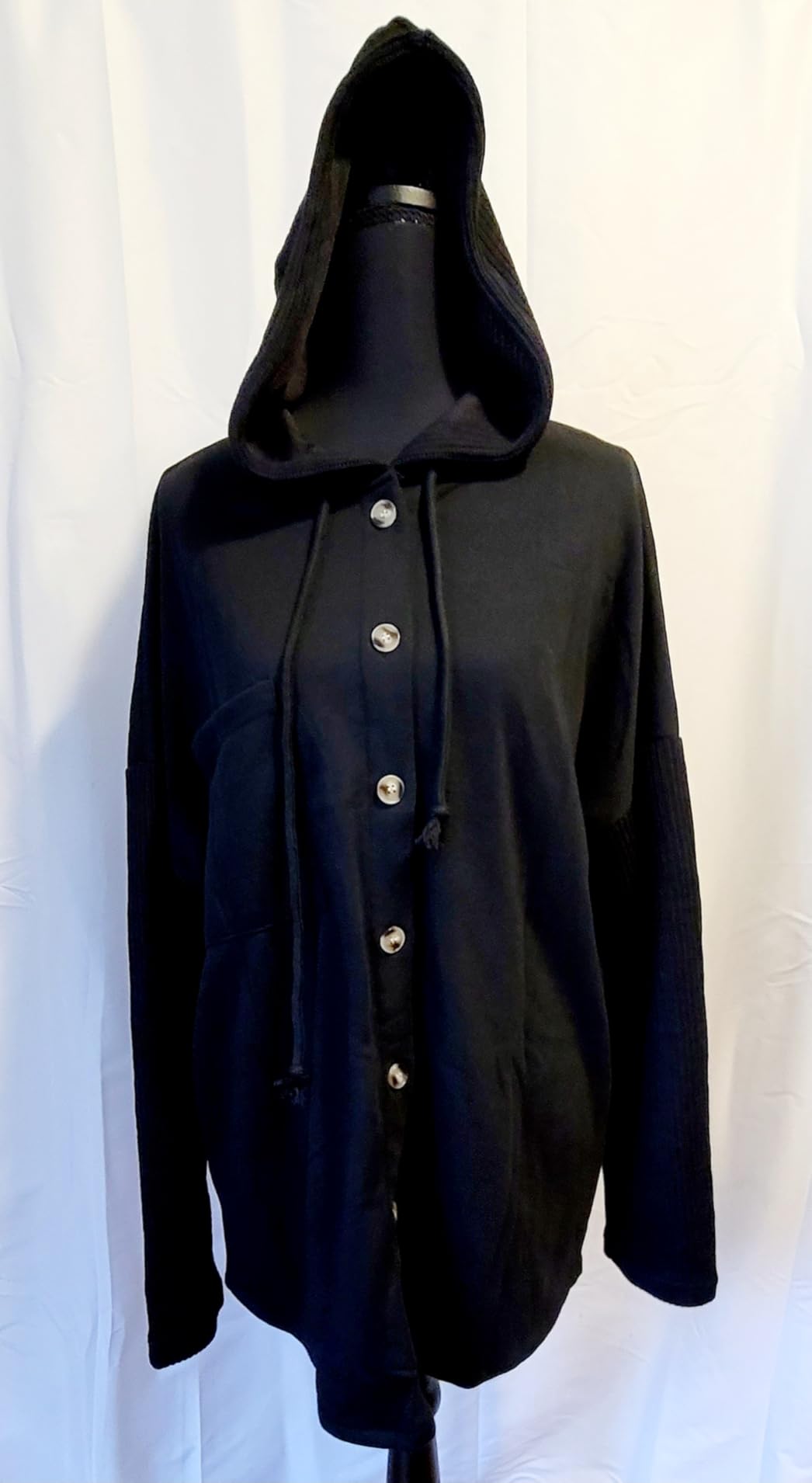 SHEWIN Women Oversized Hooded Sweatshirt Loose Fit Casual Button Hoodies with Pocket 2026 customer photo 1