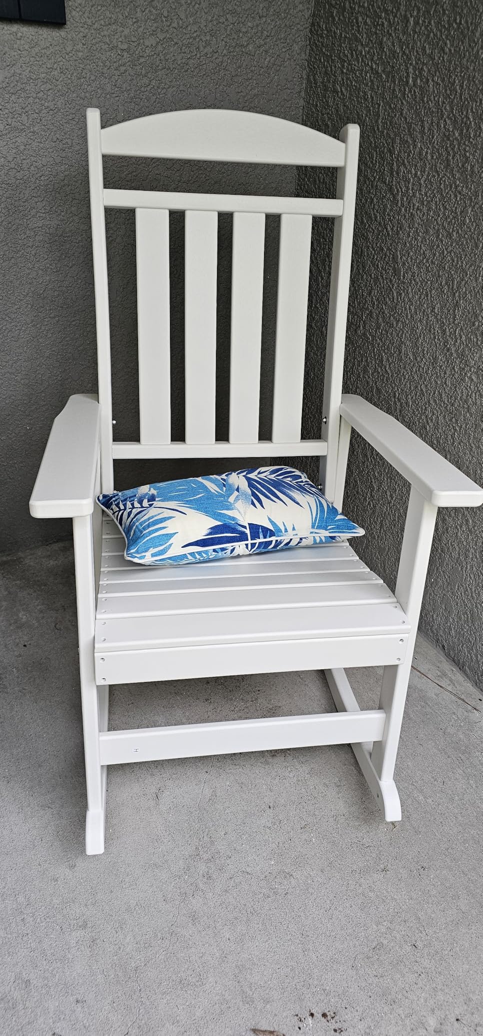 FOOWIN Patio Rocking Chairs Set of 2, HDPE High Back Porch Rocker, All Weather Resistant Poly Lumber Outdoor Porch Rocker, Rocking Chairs for Outdoor, Indoor, Patio, Deck, Garden White customer photo 2