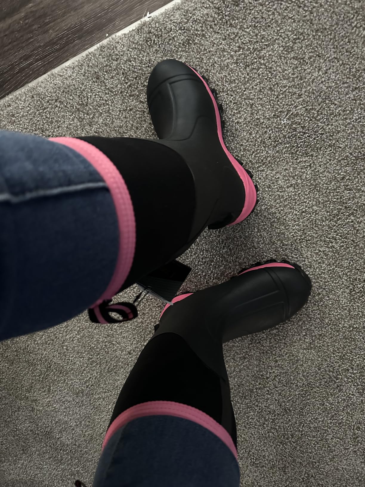 Rubber Boots for Women with Steel Shaft, Waterproof Insulated Mud Rain Boots, 6mm Neoprene Anti-slip Outdoor Work Boots customer photo 1