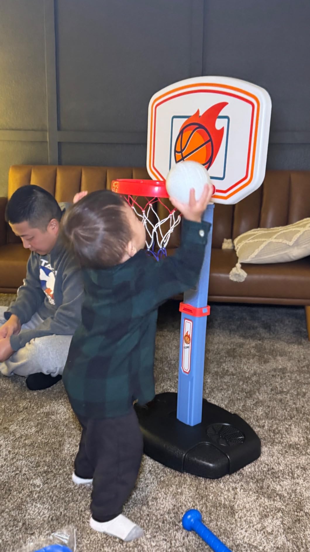 JOYIN Toddler Basketball Hoop Indoor, Adjustable Basketball Goal for Kids with 4 Balls, Game Toys for Playroom Pool Outdoor, Birthday Gift for Baby Boys Girls Age 1 2 3 4 - Air Pump Included customer photo 1
