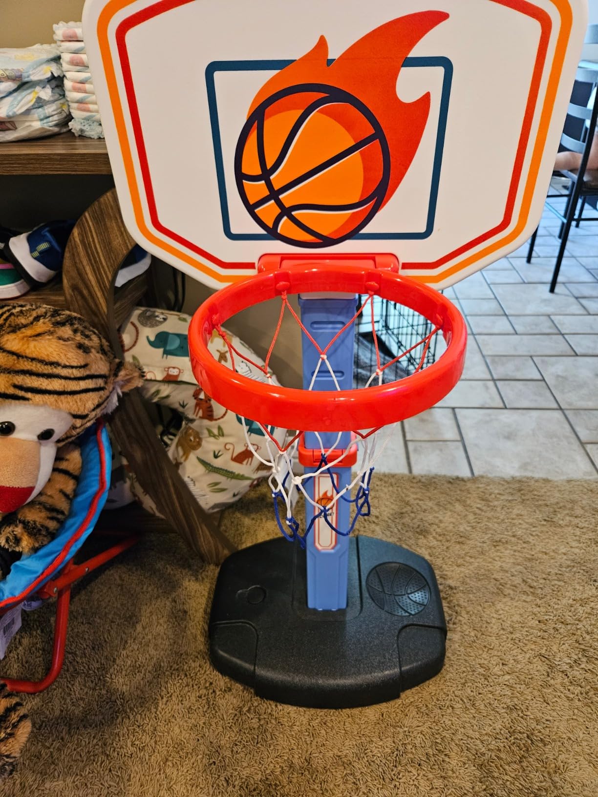 JOYIN Toddler Basketball Hoop Indoor, Adjustable Basketball Goal for Kids with 4 Balls, Game Toys for Playroom Pool Outdoor, Birthday Gift for Baby Boys Girls Age 1 2 3 4 - Air Pump Included customer photo 2