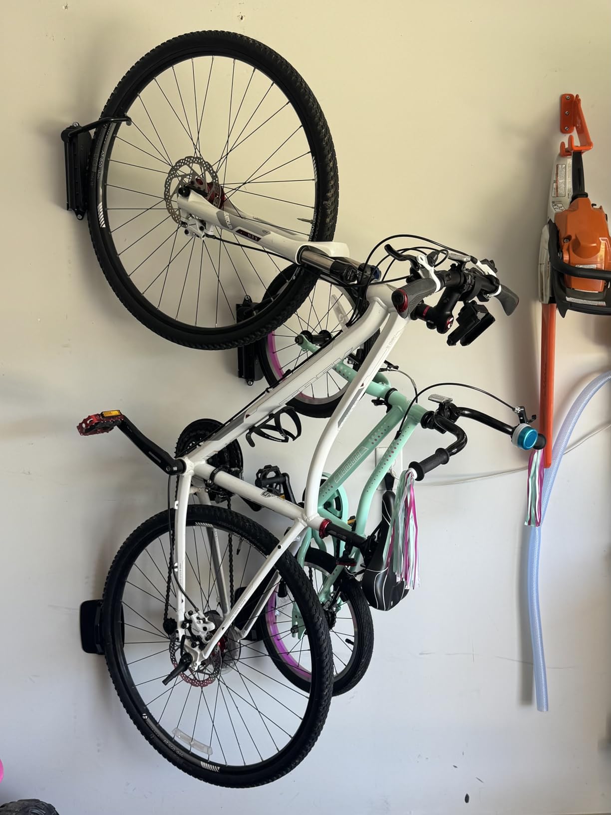 monTEK Swivel Bike Wall Mount, Bike Hangers for Garage, Space-Saving Vertical Bike Rack, Sturdy Bike Storage Rack Holds Up to 66lbs, Easy to Install, Black customer photo 2
