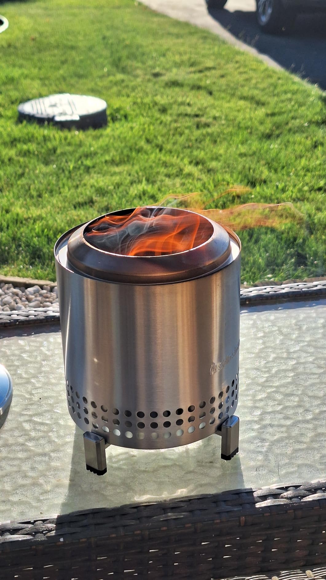 Solo Stove Mesa, 5.1 Inch Tabletop Fire Pit with Stand - Smokeless, Stainless Steel Fire Pit for Camping, Outdoor & Patio- Wood Burning or Pellet Fueled Portable Bonfire, 1.4lbs, Gunmetal customer photo 2