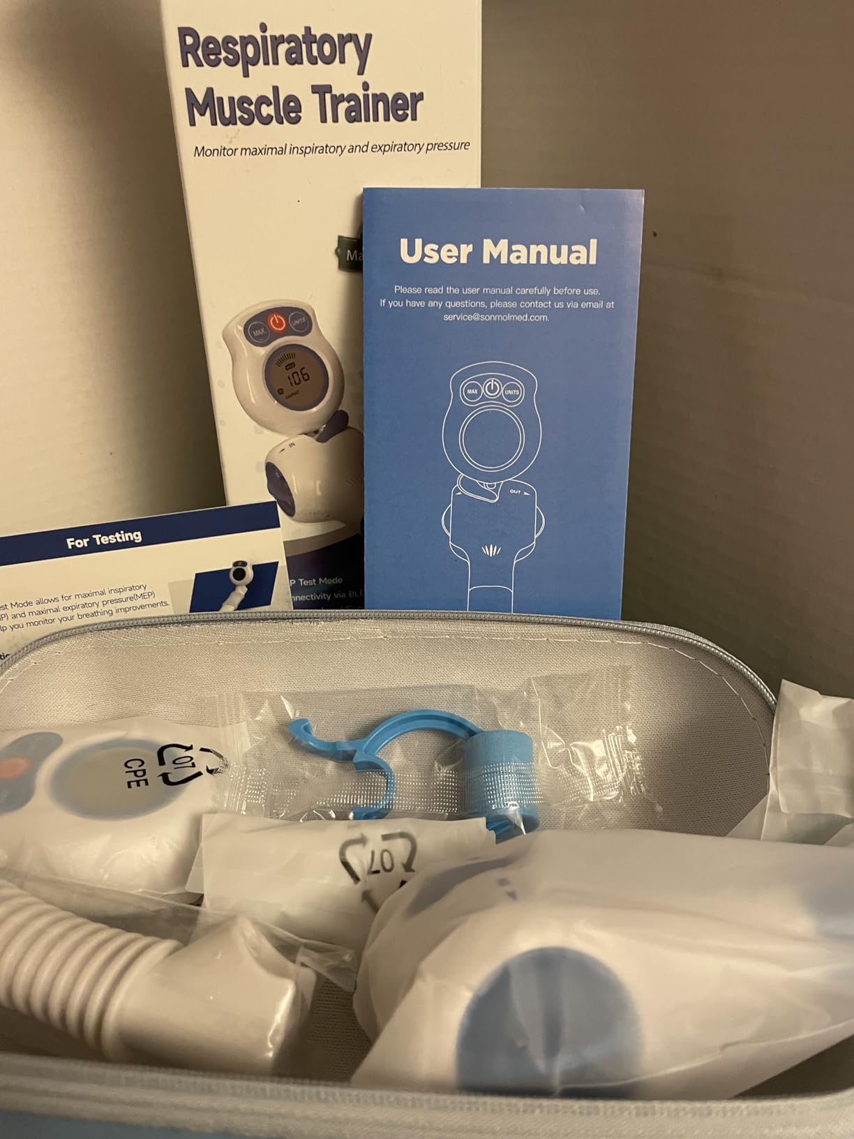 Sonmol Digital Breathing Exercise Device for Lungs with App & Bluetooth | 6 independent resistance levels, app games, travel case, MIP/MEP test & progress tracking - ideal for asthma/COPD, athletes customer photo 1