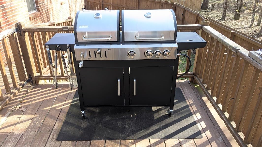 Captiva Designs Propane Gas Grill and Charcoal Grill Combo with Side Burner & Porcelain-Enameled Cast Iron Grate, Dual Fuel BBQ Grill, 690 SQIN Cooking Area customer photo 2