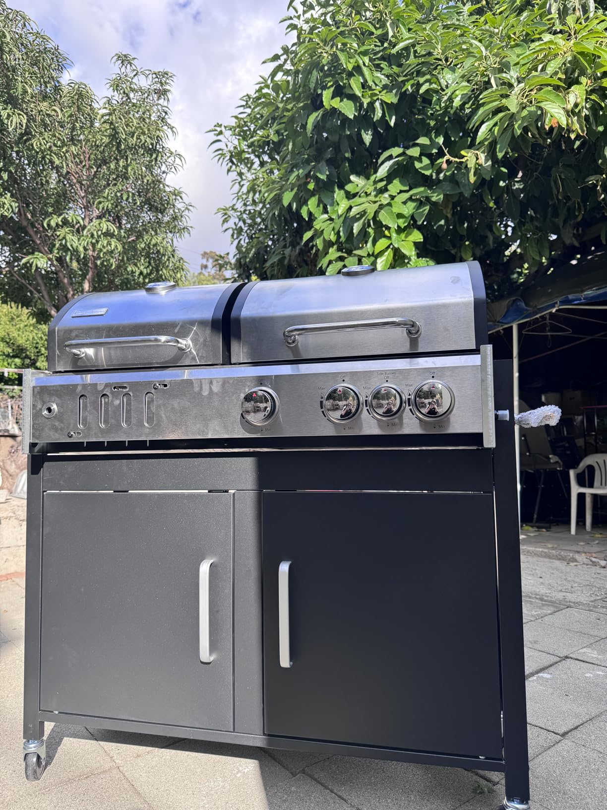 Sophia & William Charcoal and Propane Gas Grill Combo with Side Burner & Porcelain-Enameled Cast Iron Grate, Dual Fuel BBQ Grill for Outdoor, Barbecue Grill, 690 SQIN Cooking Area customer photo 2