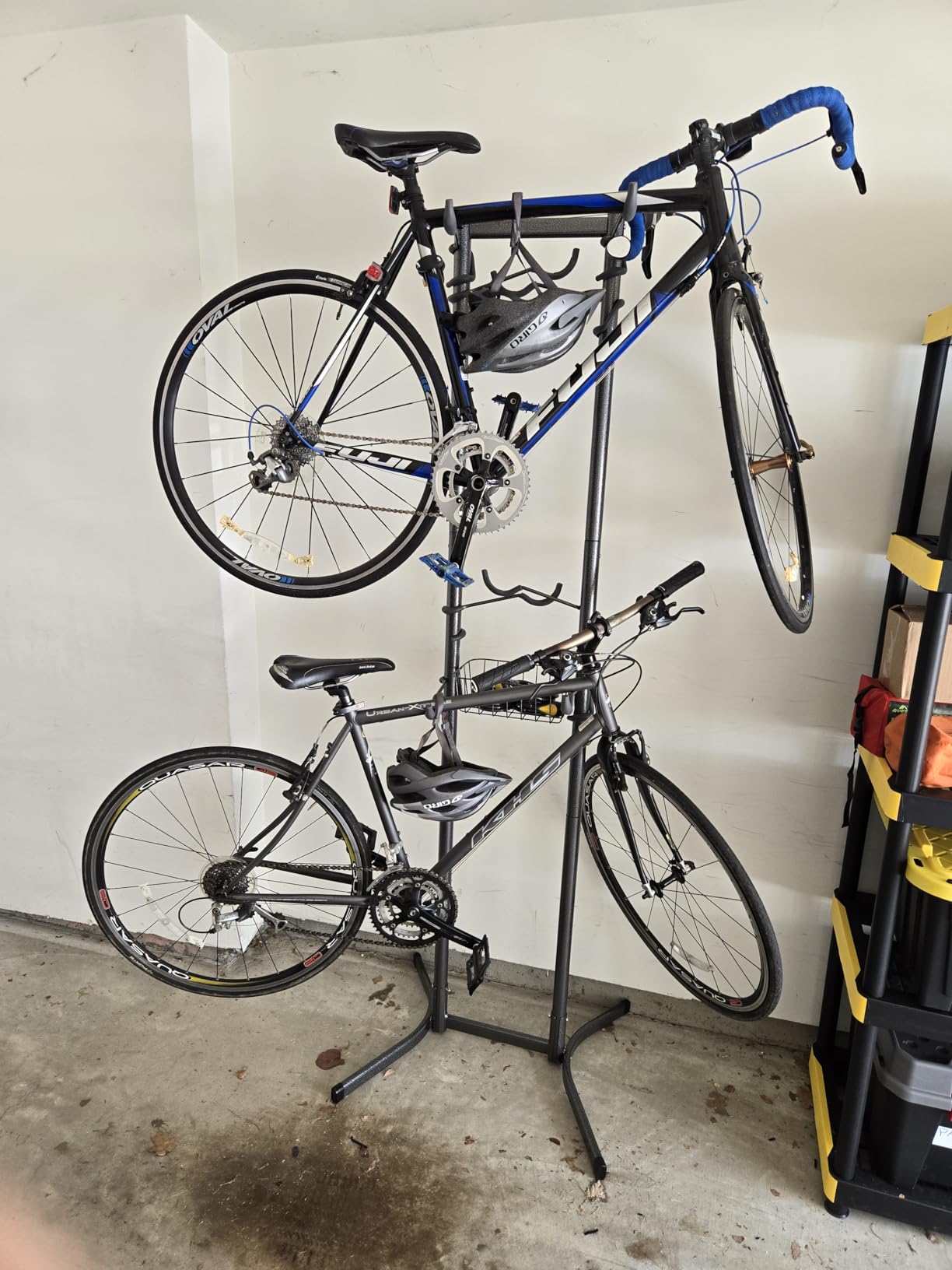 Bike Rack for Garage & Home by Delta Cycle - No Drilling Required - Fully Adjustable Gravity Storage Rack for Any Style Bicycle - Freestanding Vertical Rack customer photo 1