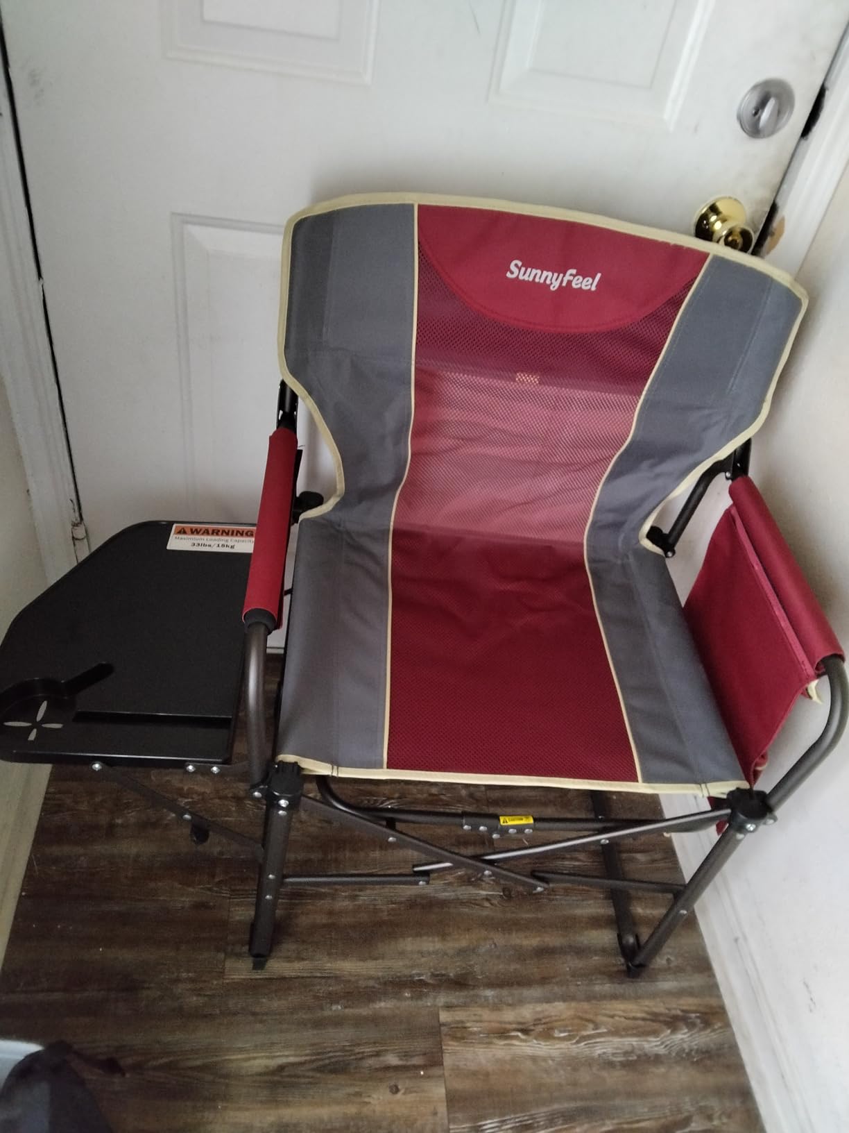 SUNNYFEEL Oversized Camping Directors Chair 500 LBS Heavy Duty, Portable Folding Chair with Side Table, Pocket for Beach, Fishing,Trip,Picnic,Lawn,Concert Outdoor Foldable Camp Chairs customer photo 2