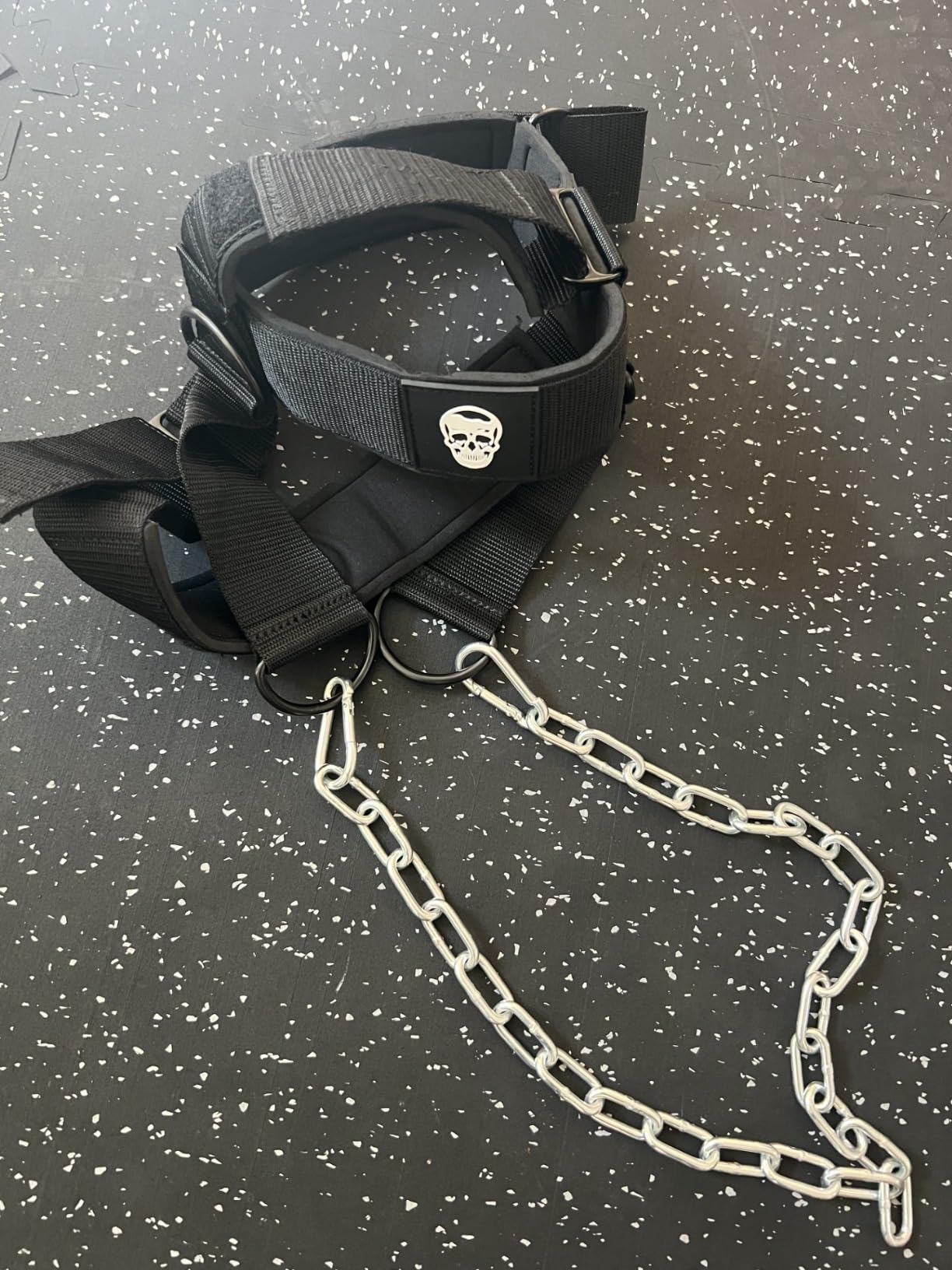 Gymreapers Neck Harness Weight Lifting - Neck Trainer Workout Equipment - Heavy Duty Stainless Steel Chain, Adjustable Neoprene Head Strap, Exercise Equipment for Strength & Pain Relief customer photo 2