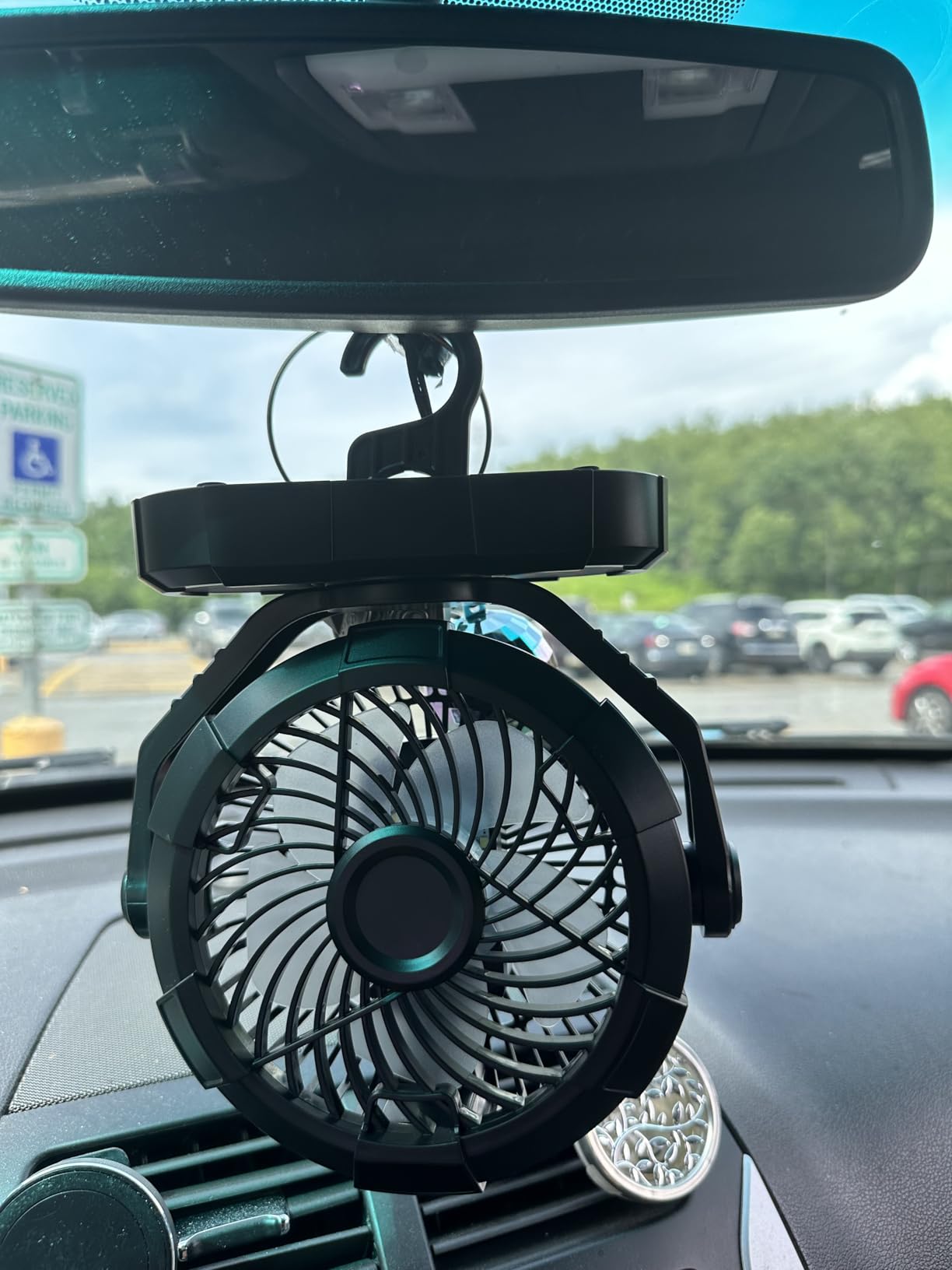 Gaiatop Portable Camping Fan with LED Lantern, Power Display 360° Head Rotation, Hanging Hook for Tent, 3 Speed Quiet Rechargeable, 4000mAh Battery Operated USB Fans for Indoor Outdoor Travel Black customer photo 2