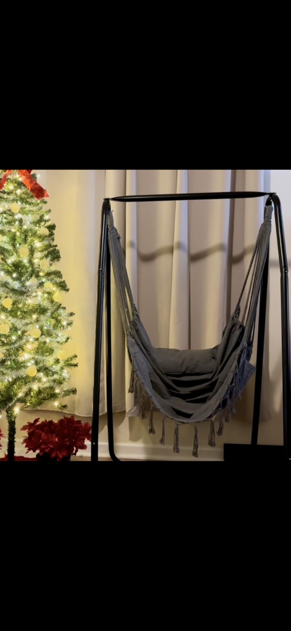 G TALECO GEAR Hammock Chair with Stand, Heavy-Duty and Rustproof Hanging Chair with Stand, Hammock Swing Chair Stand, for Indoor Outdoor Patio Yard Garden Porch (Grey) customer photo 1